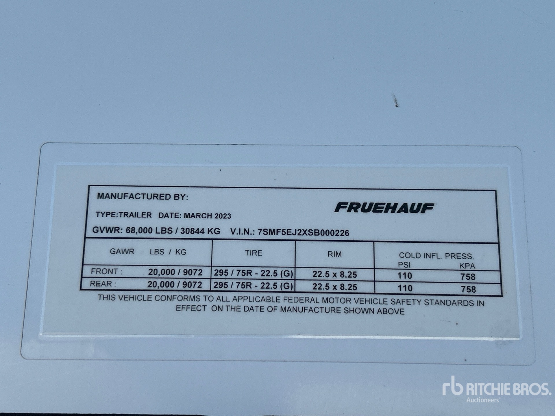 2025 Fruehauf 53 FT X 102 IN T/A