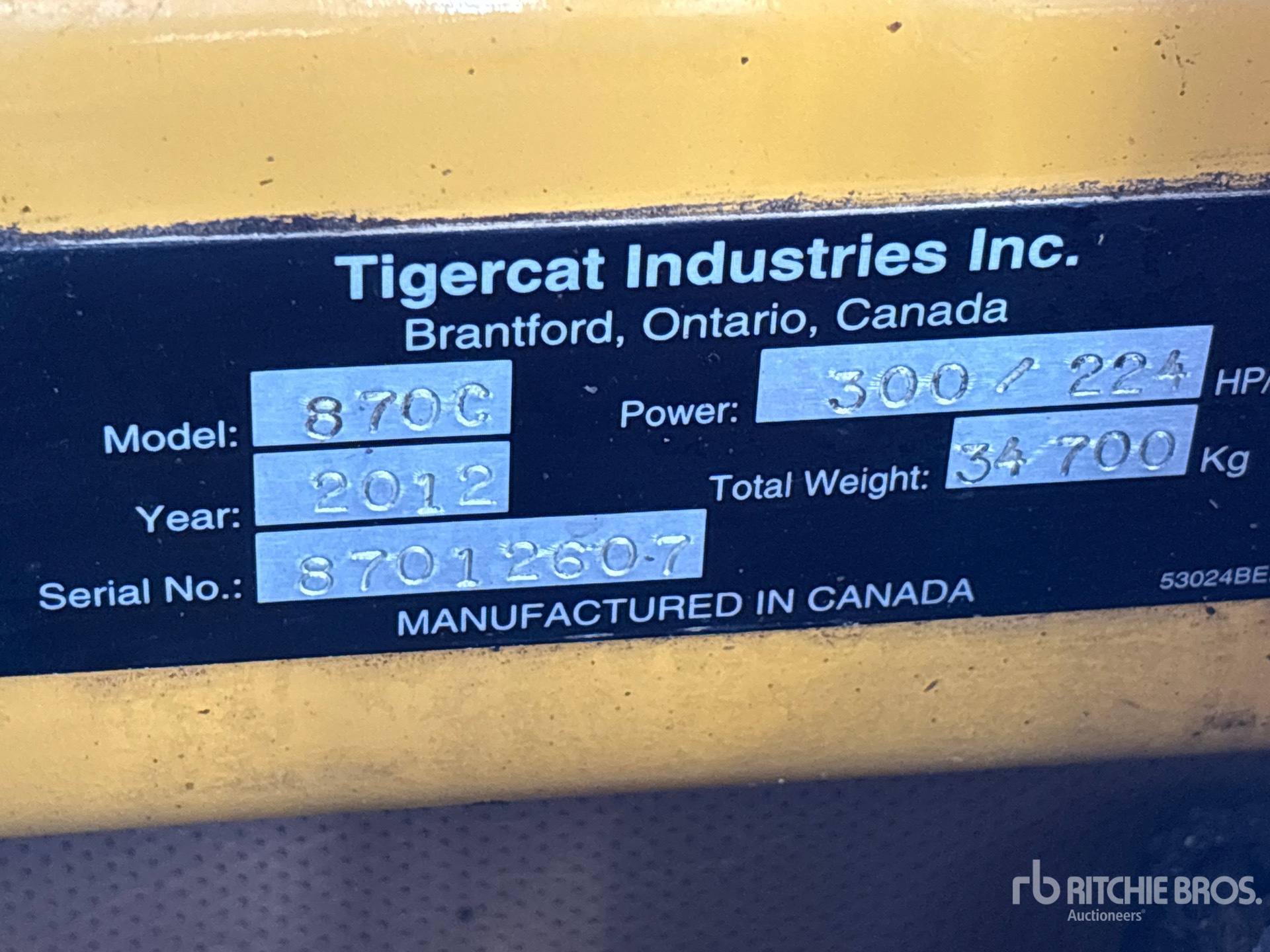 2012 Tigercat 870C