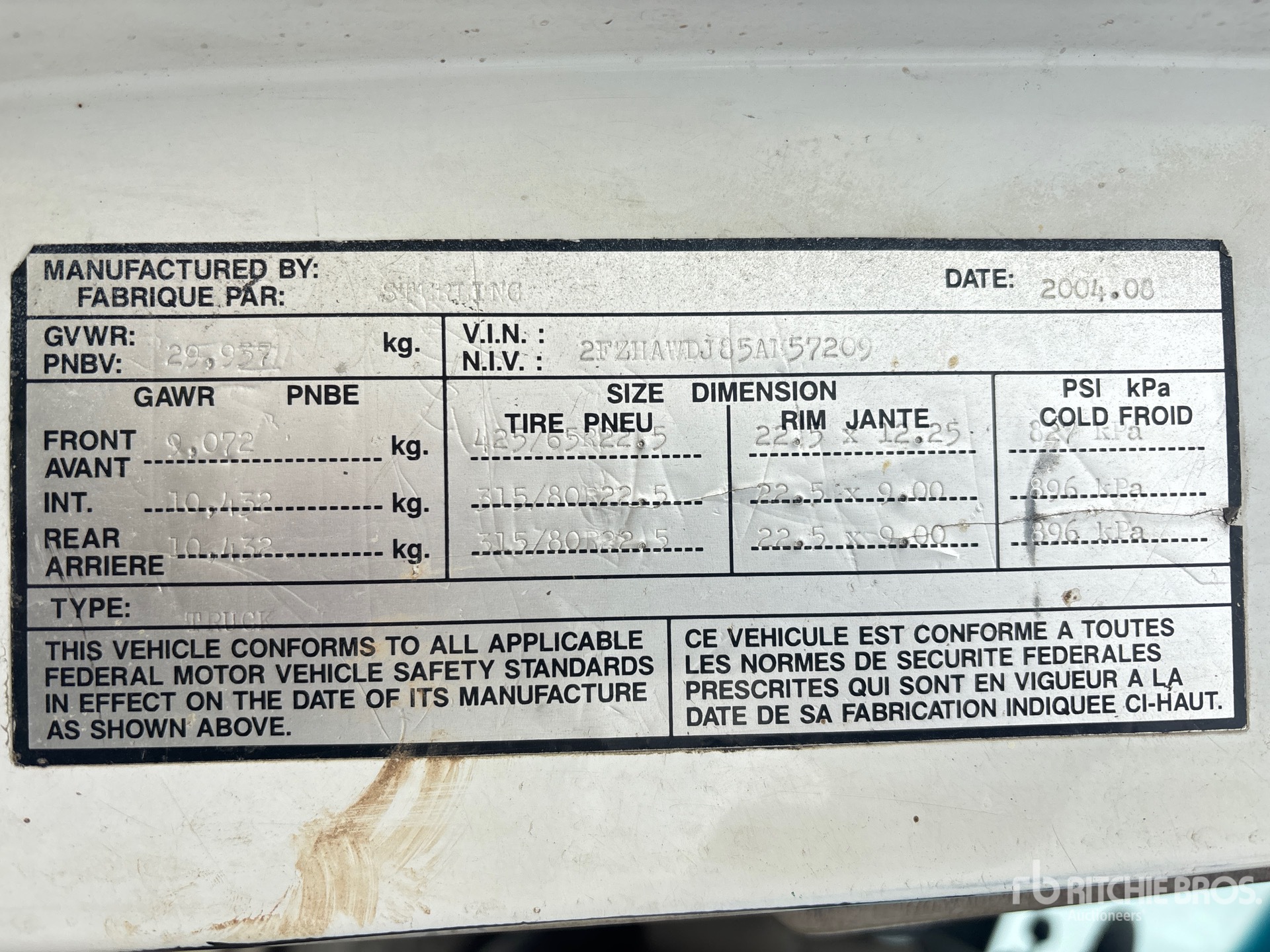 2005 Sterling 6x4 (Inoperable)