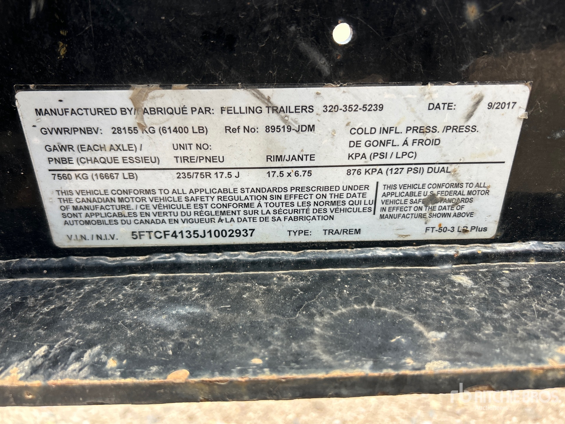 2018 Felling Trailers, Inc. FT-50-3 LP PLUS