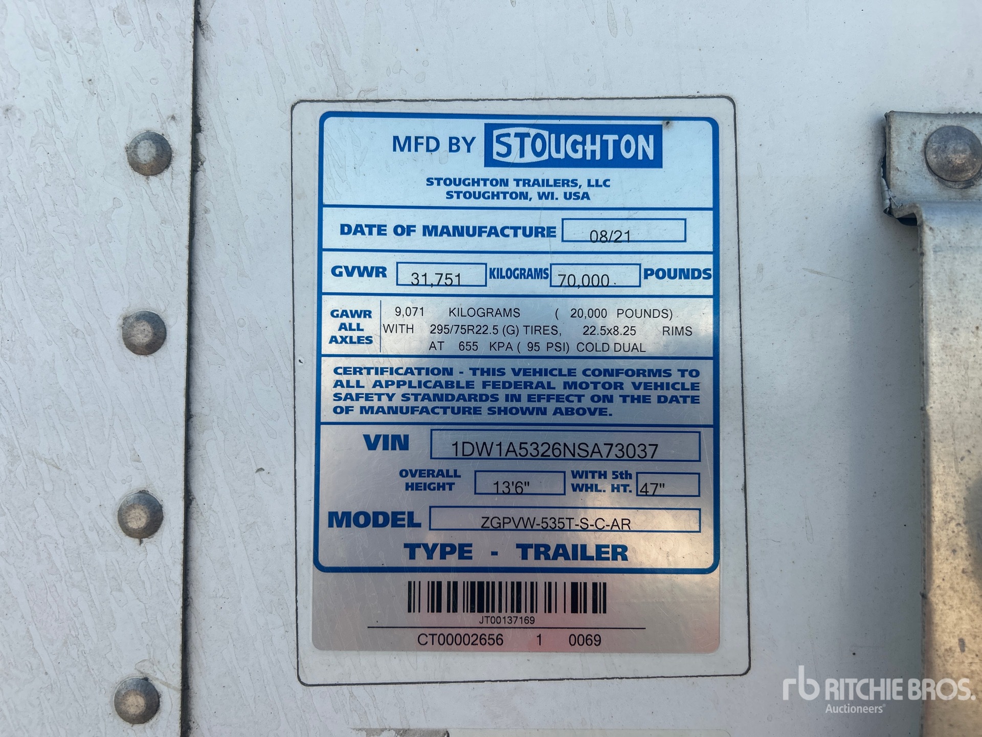2022 Stoughton 53 FT T/A