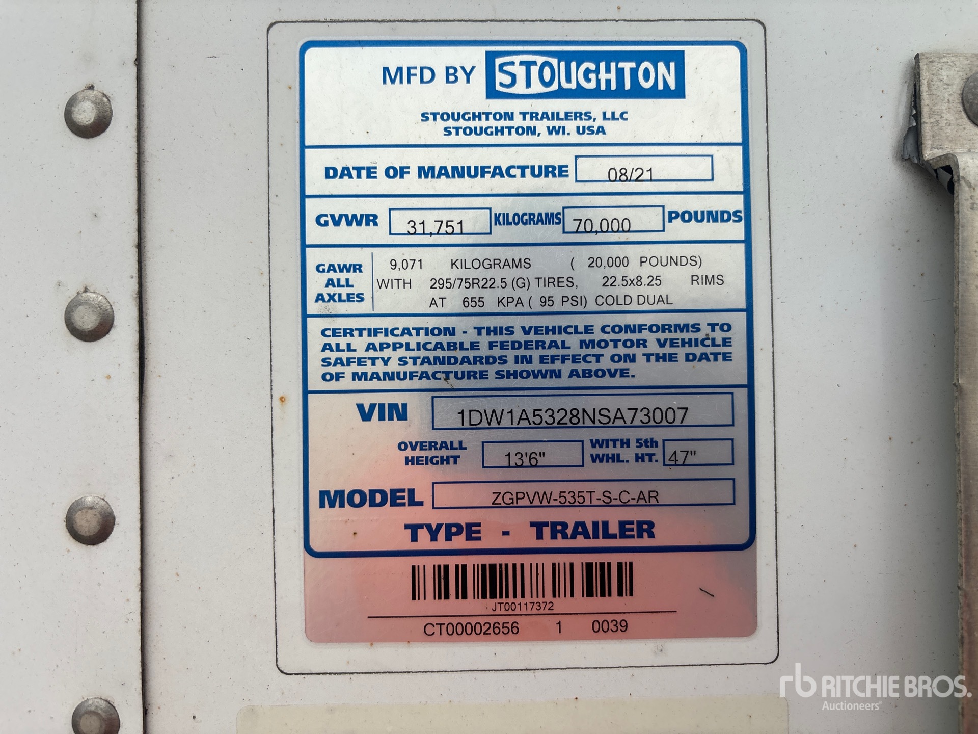 2022 Stoughton ZGPVW-535T-S-C-