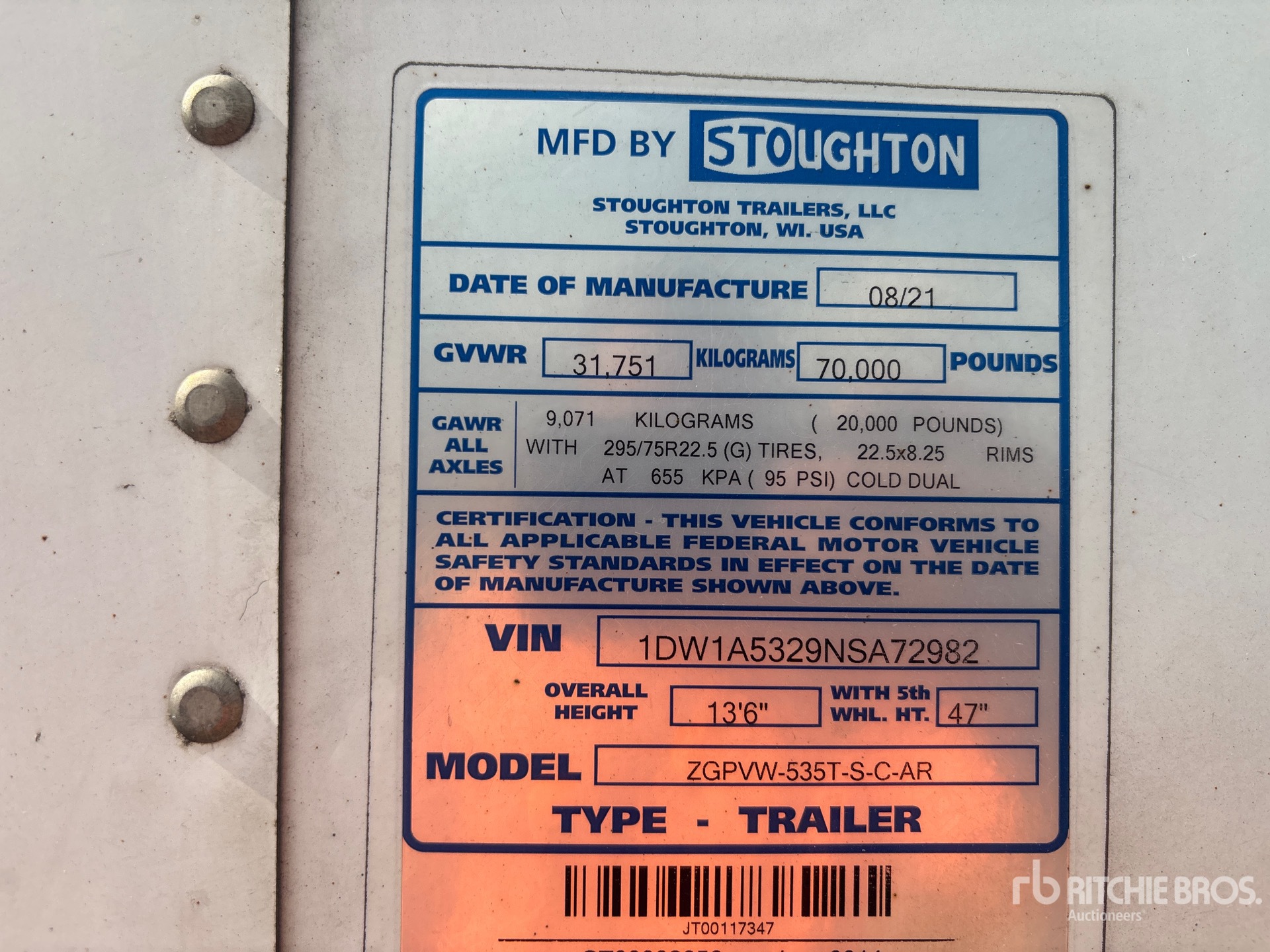 2022 Stoughton ZGPVW-535T-S-C-