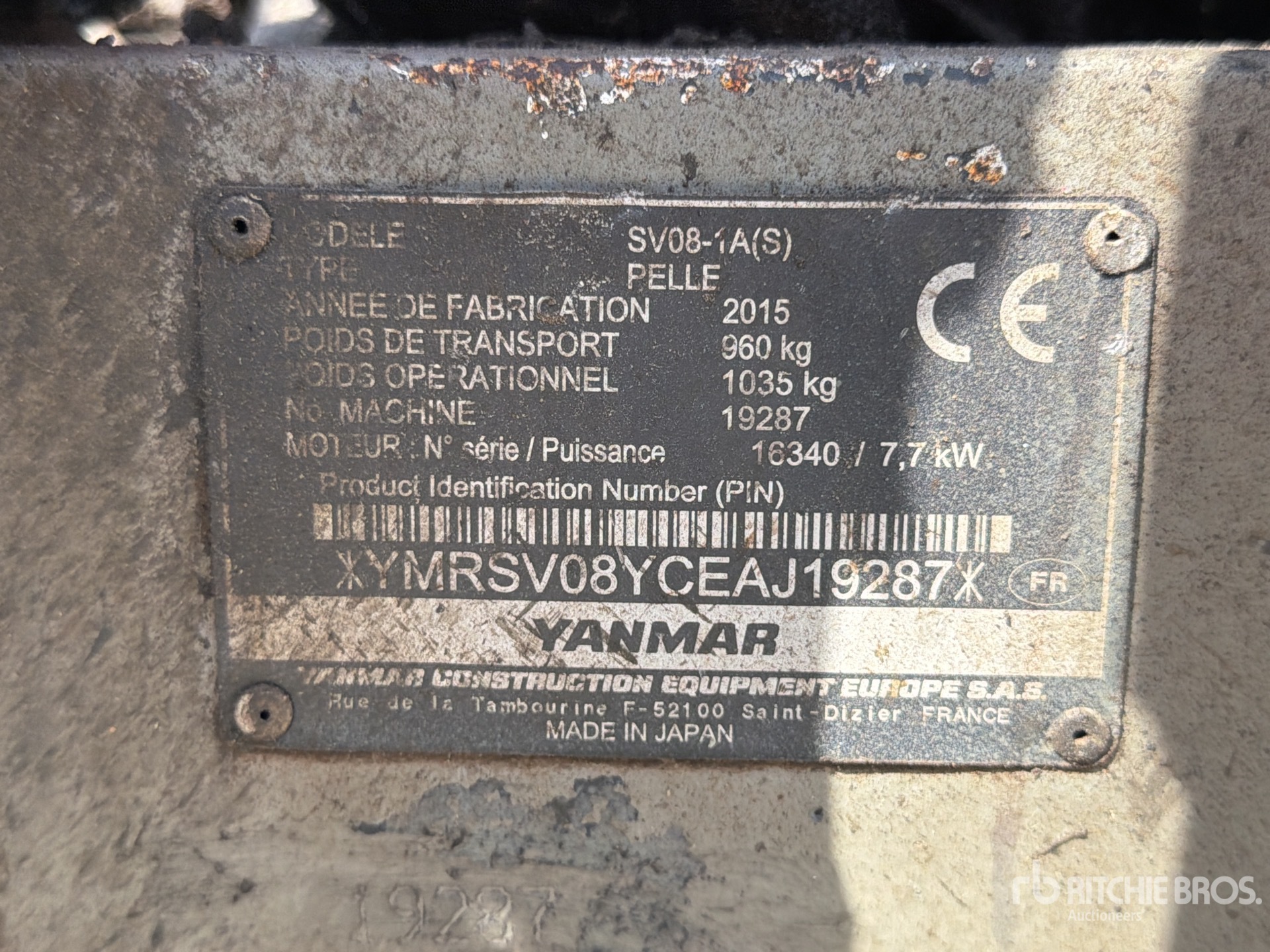 2015 Yanmar SV08-1A(S)