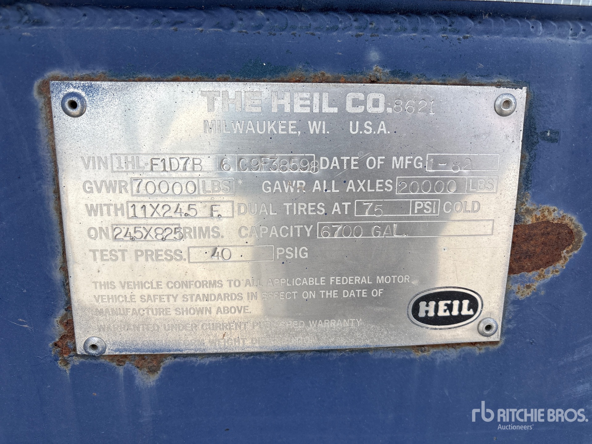 1982 Heil 6700 gal T/A