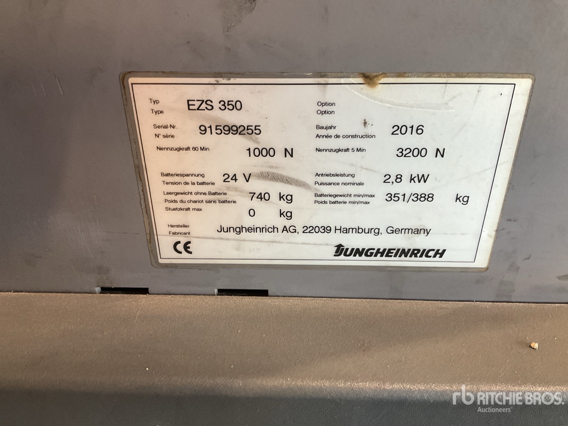 2016 Jungheinrich EZS350