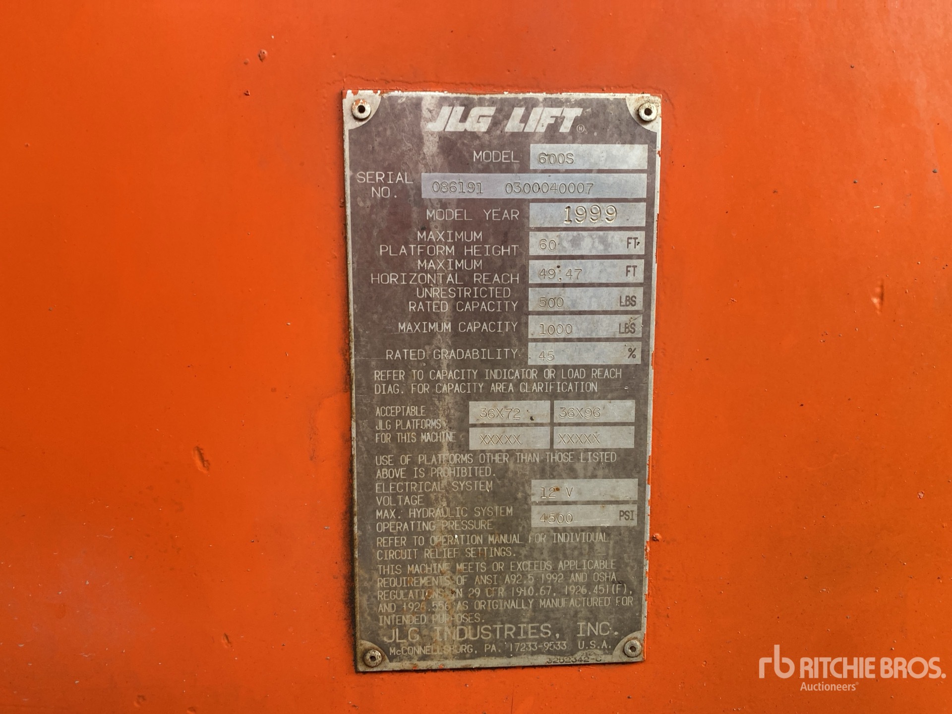 1999 JLG 600S