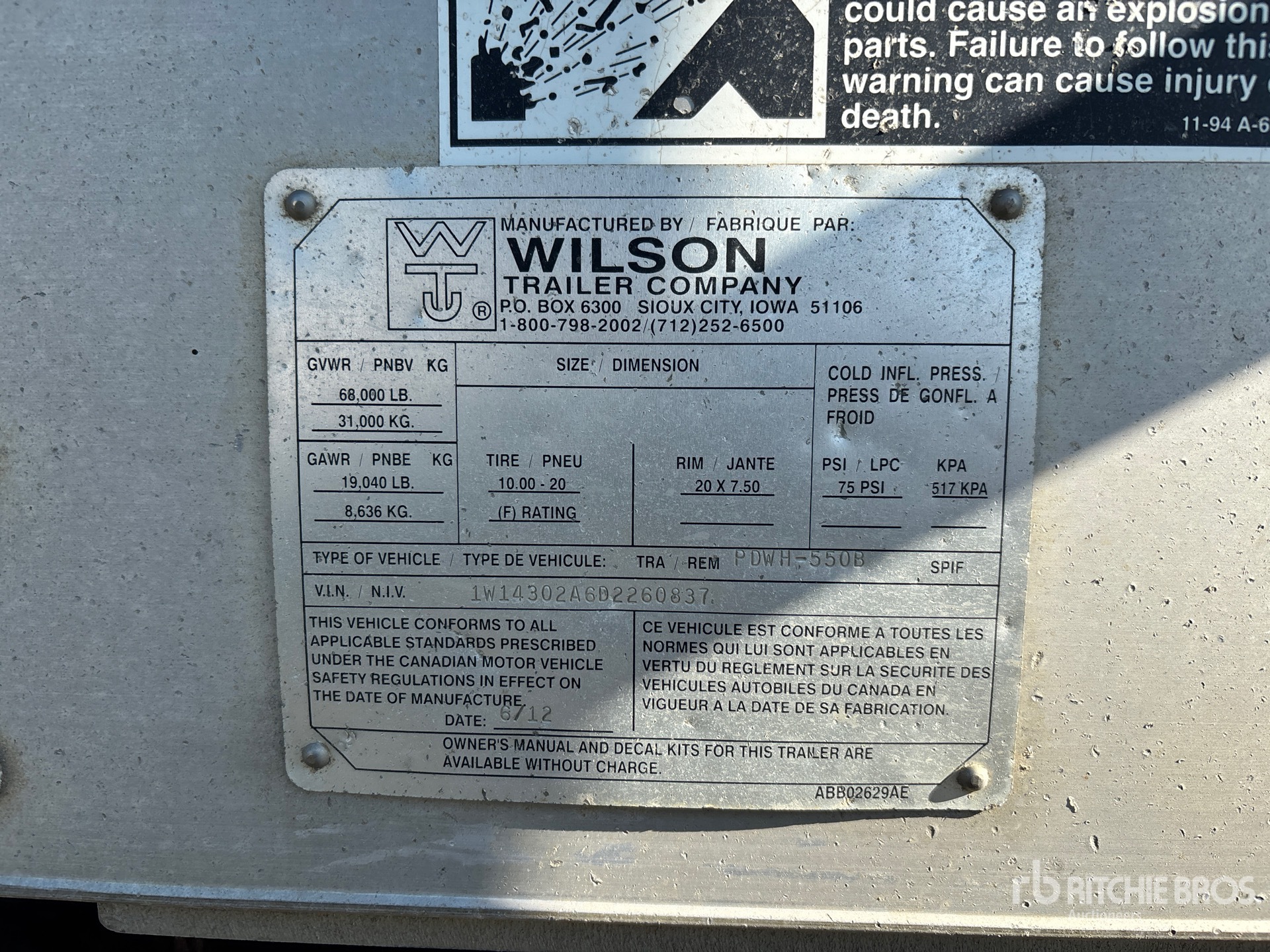 2013 Wilson PDWH-550B