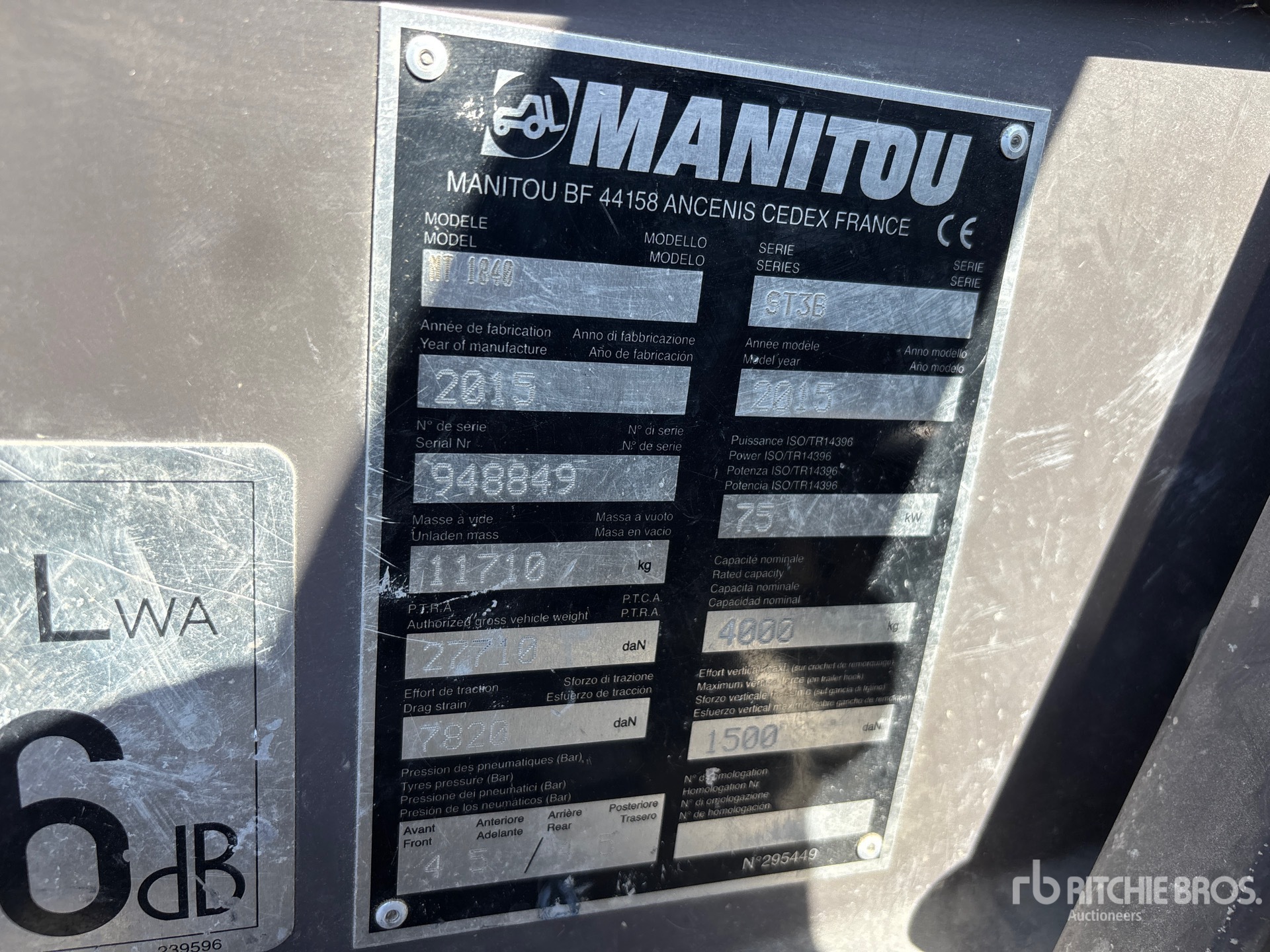 2015 Manitou MT1840