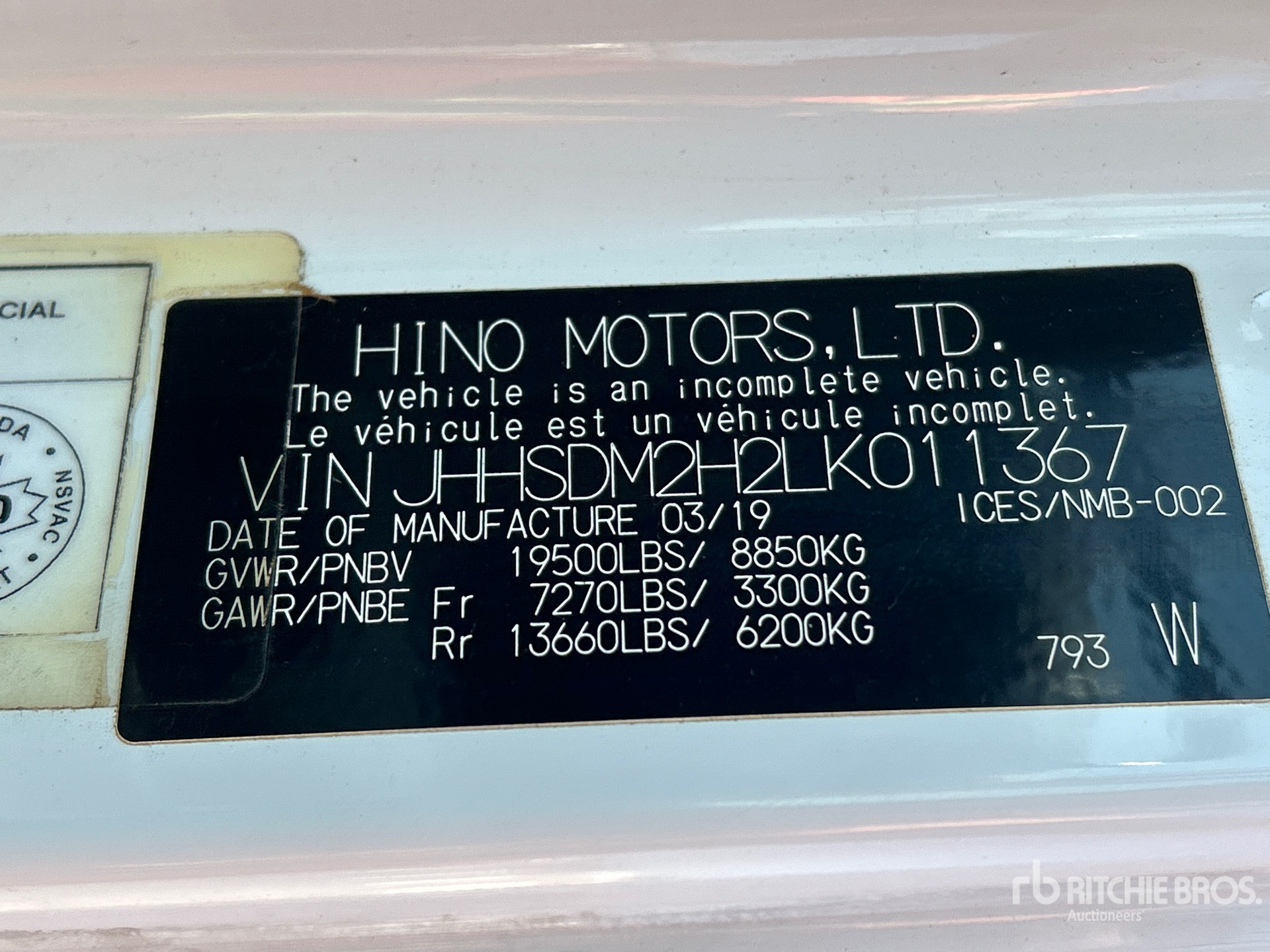2020 Hino 195
