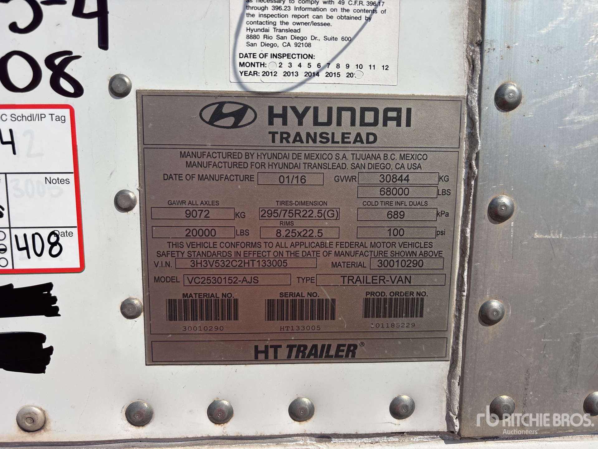 2017 Hyundai 53 ft x 96 in T/A