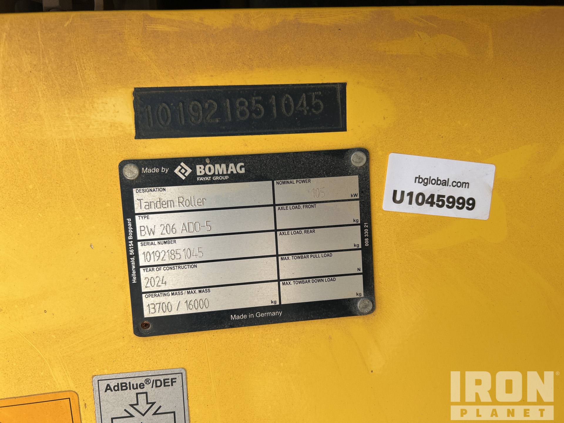 2024 Bomag BW 206 AD0-5