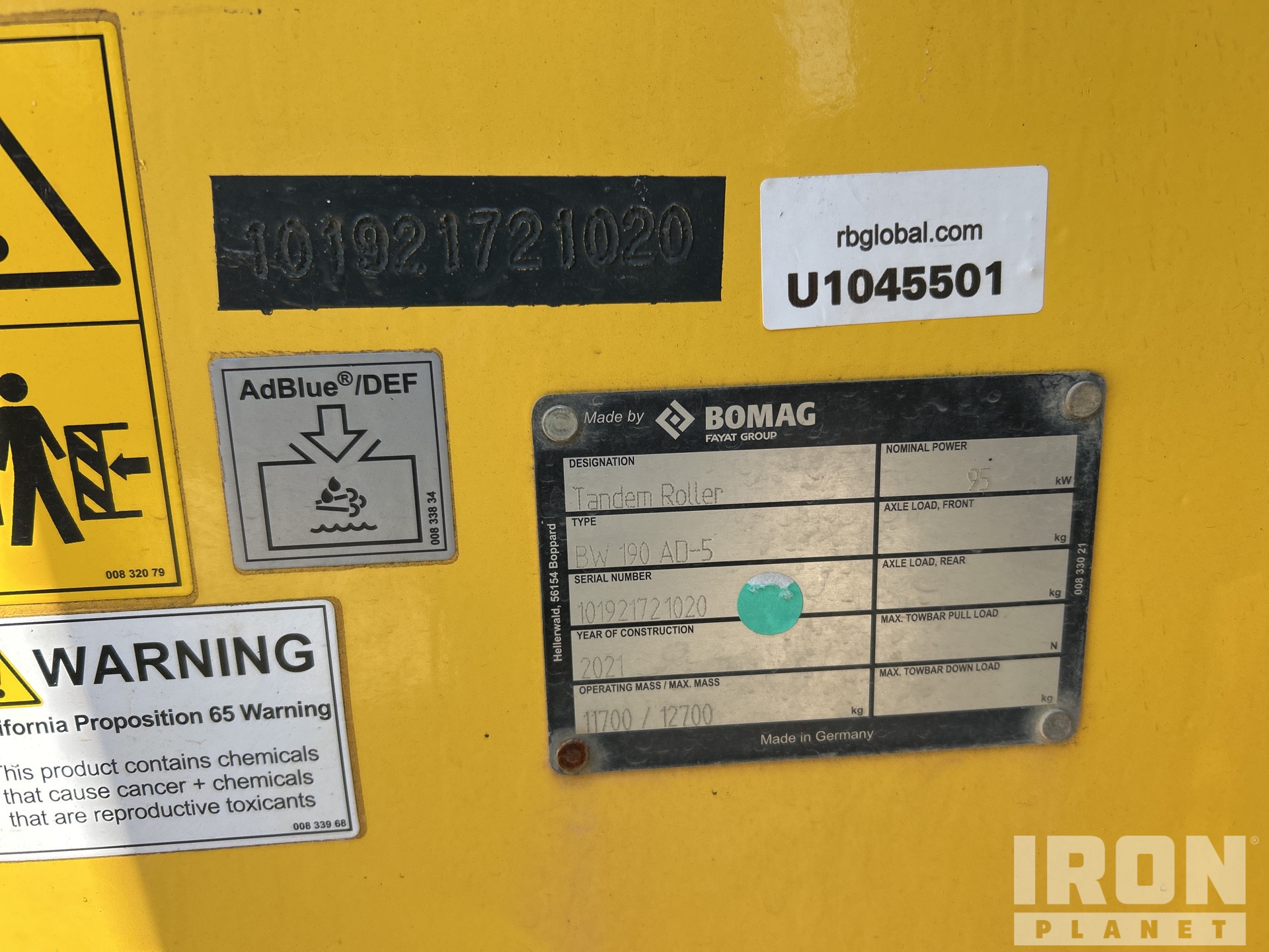 2021 Bomag BW190AD-5