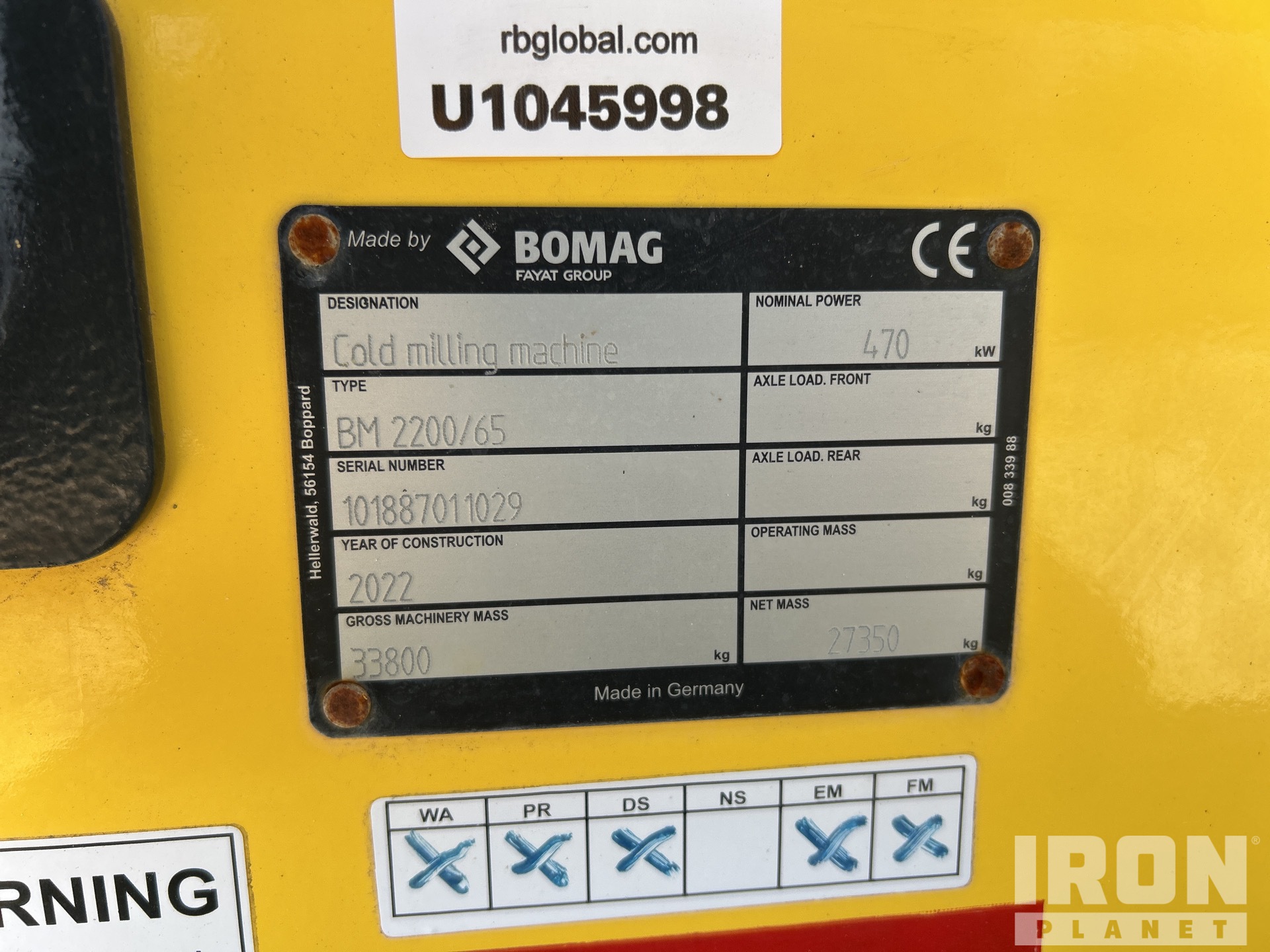 2022 Bomag BM2200/65
