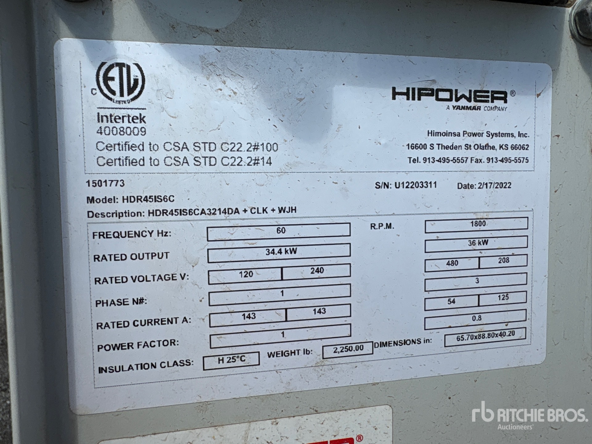 2022 Hipower HRIW45T6