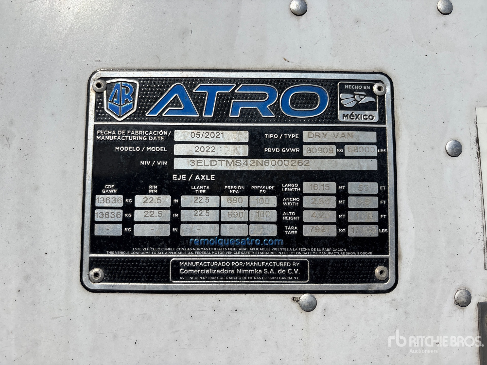 2022 Atro 53 ft x 102 in T/A