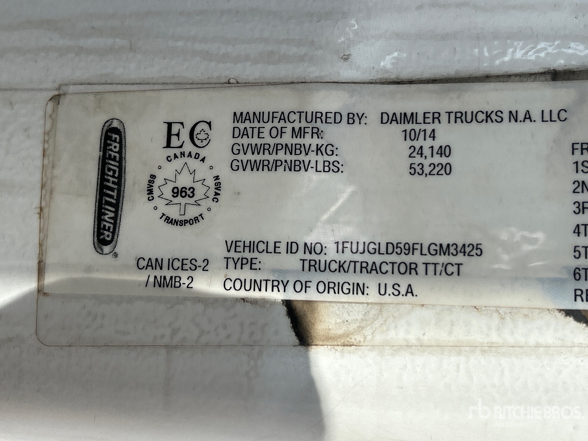 2015 Freightliner CASCADIA 125