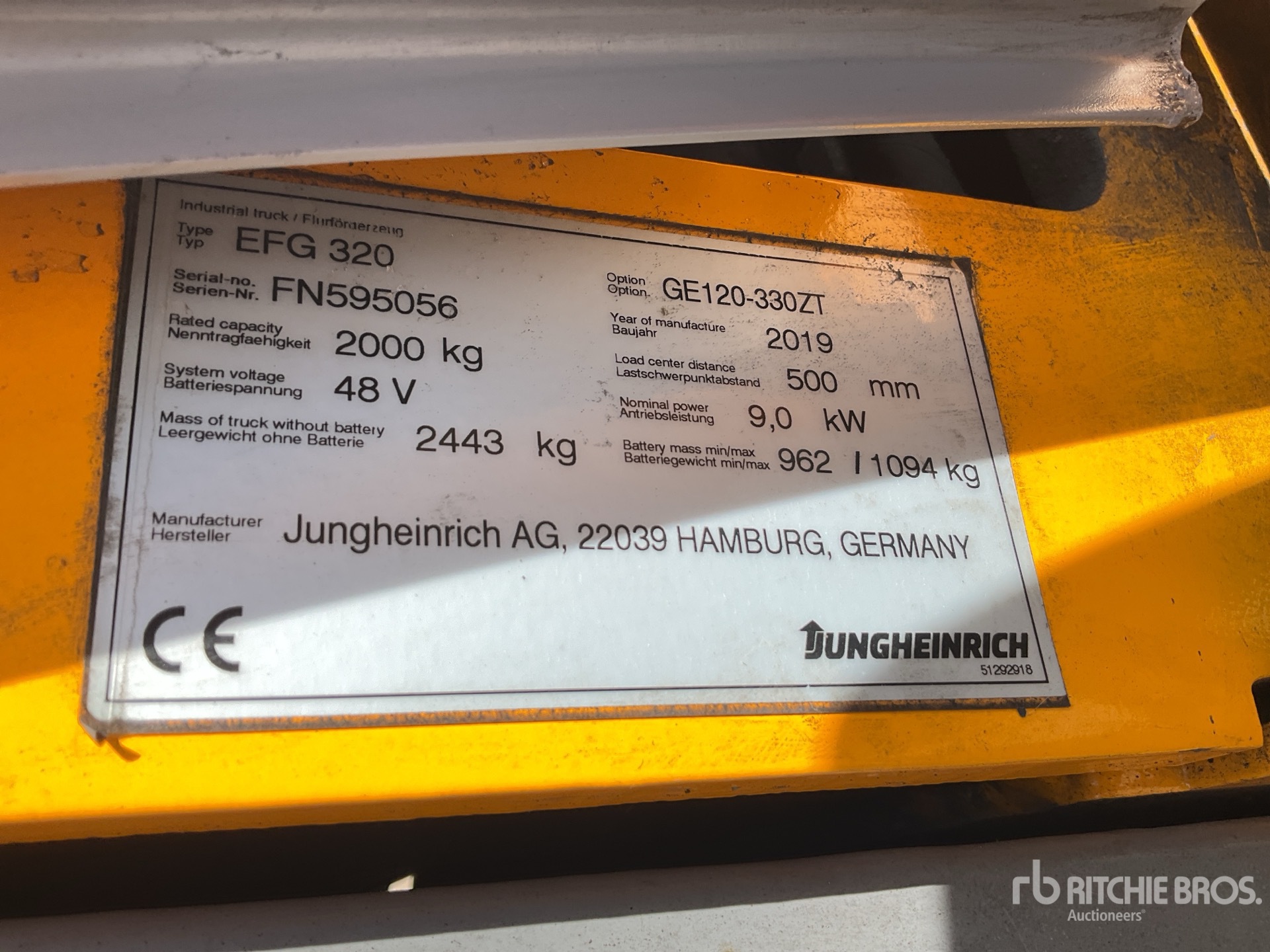 2019 Jungheinrich EFG320
