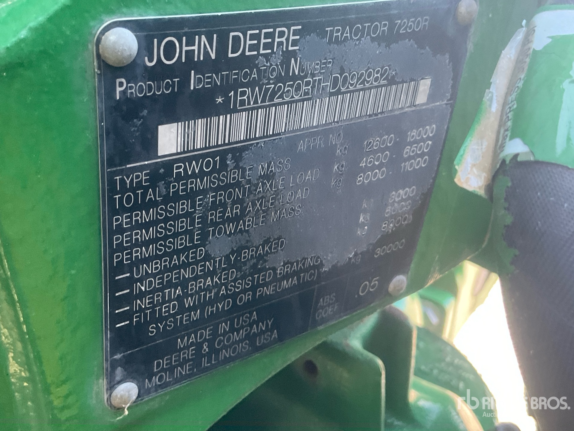 2017 John Deere 7250R