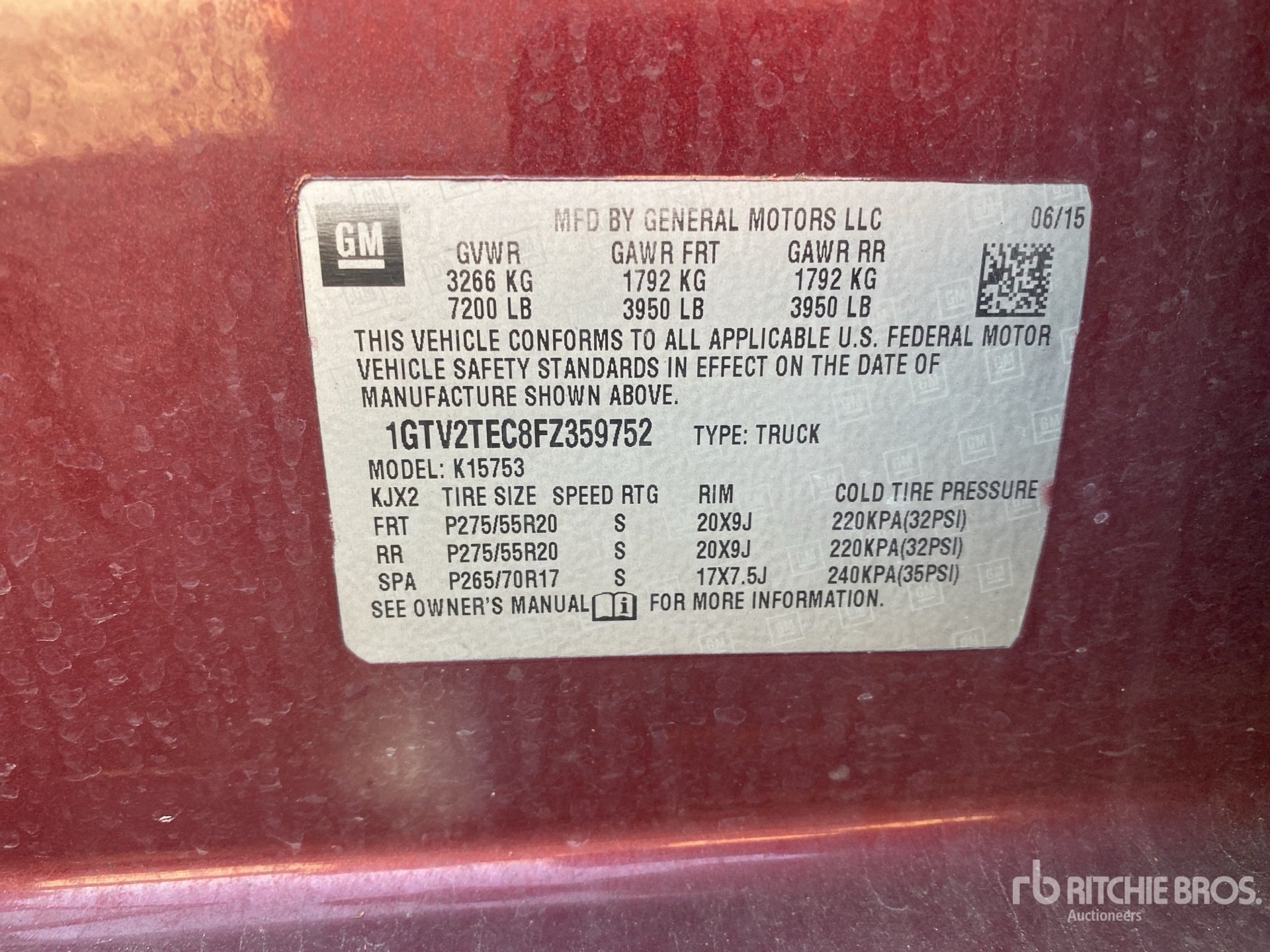 2015 GMC SIERRA 1500