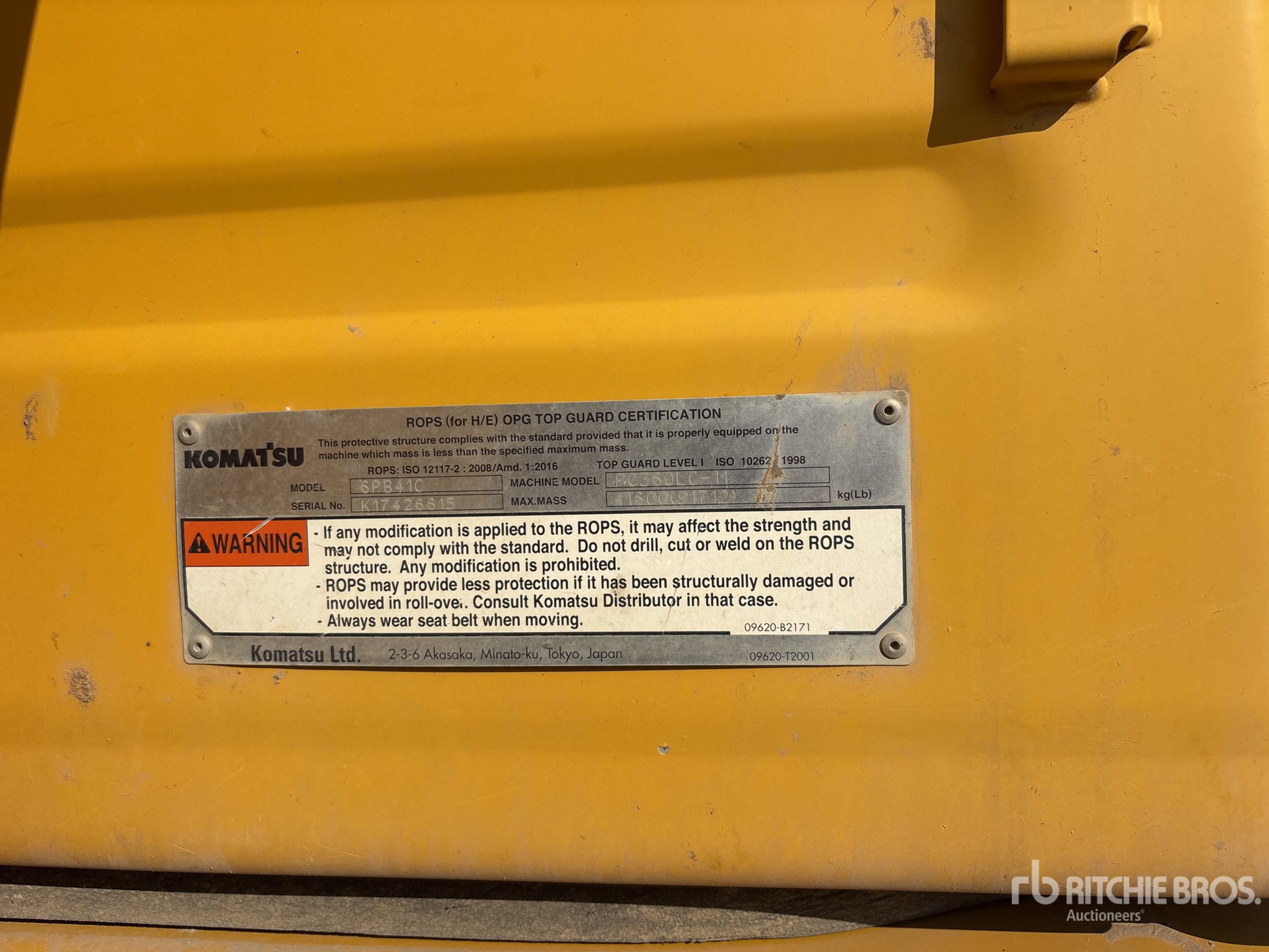 2017 Komatsu PC360LC-11