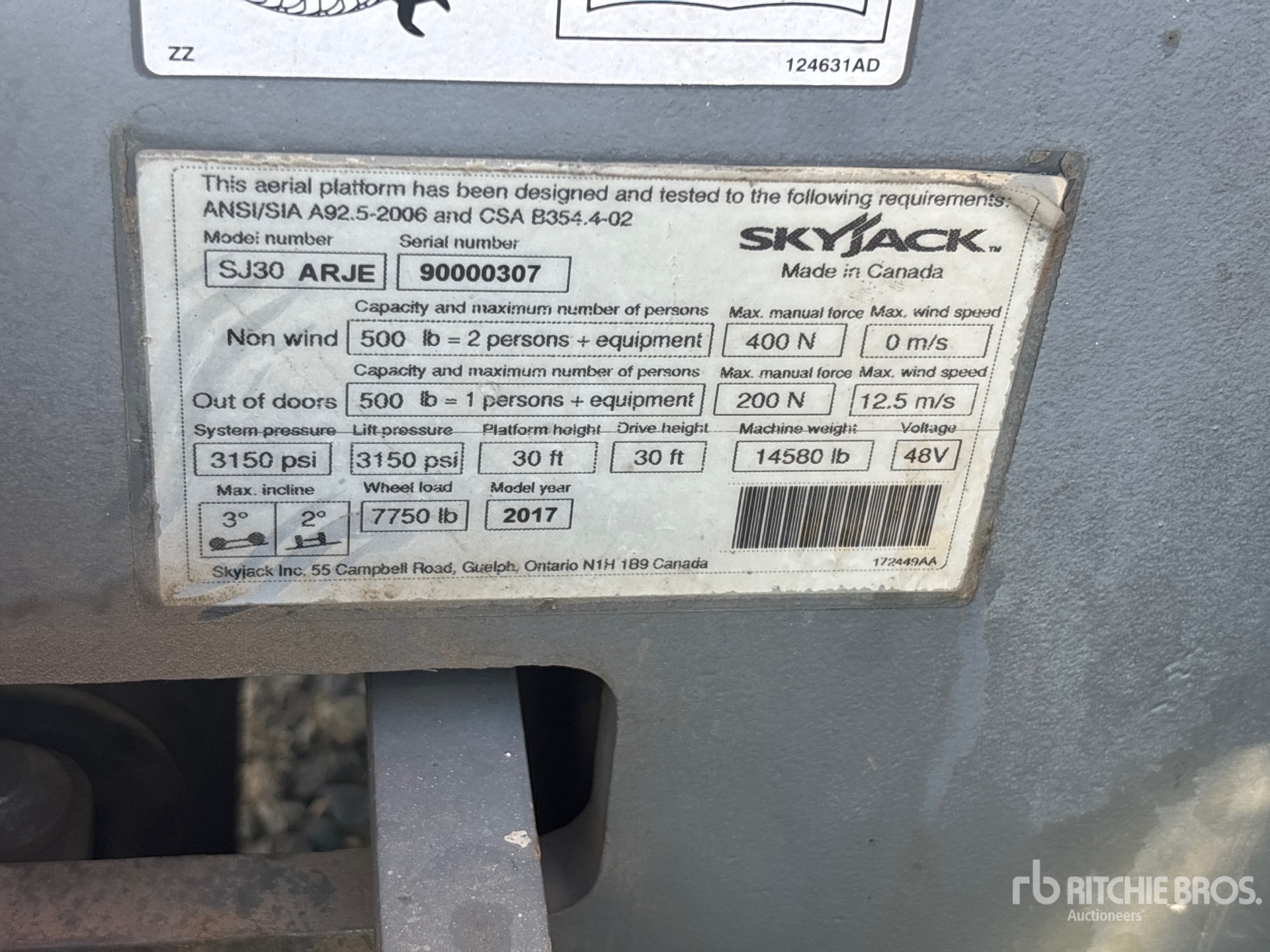 2017 Skyjack SJ30ARJE
