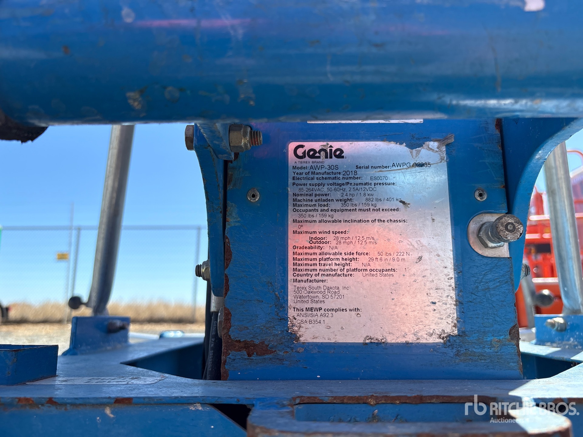 2018 Genie AWP-30S