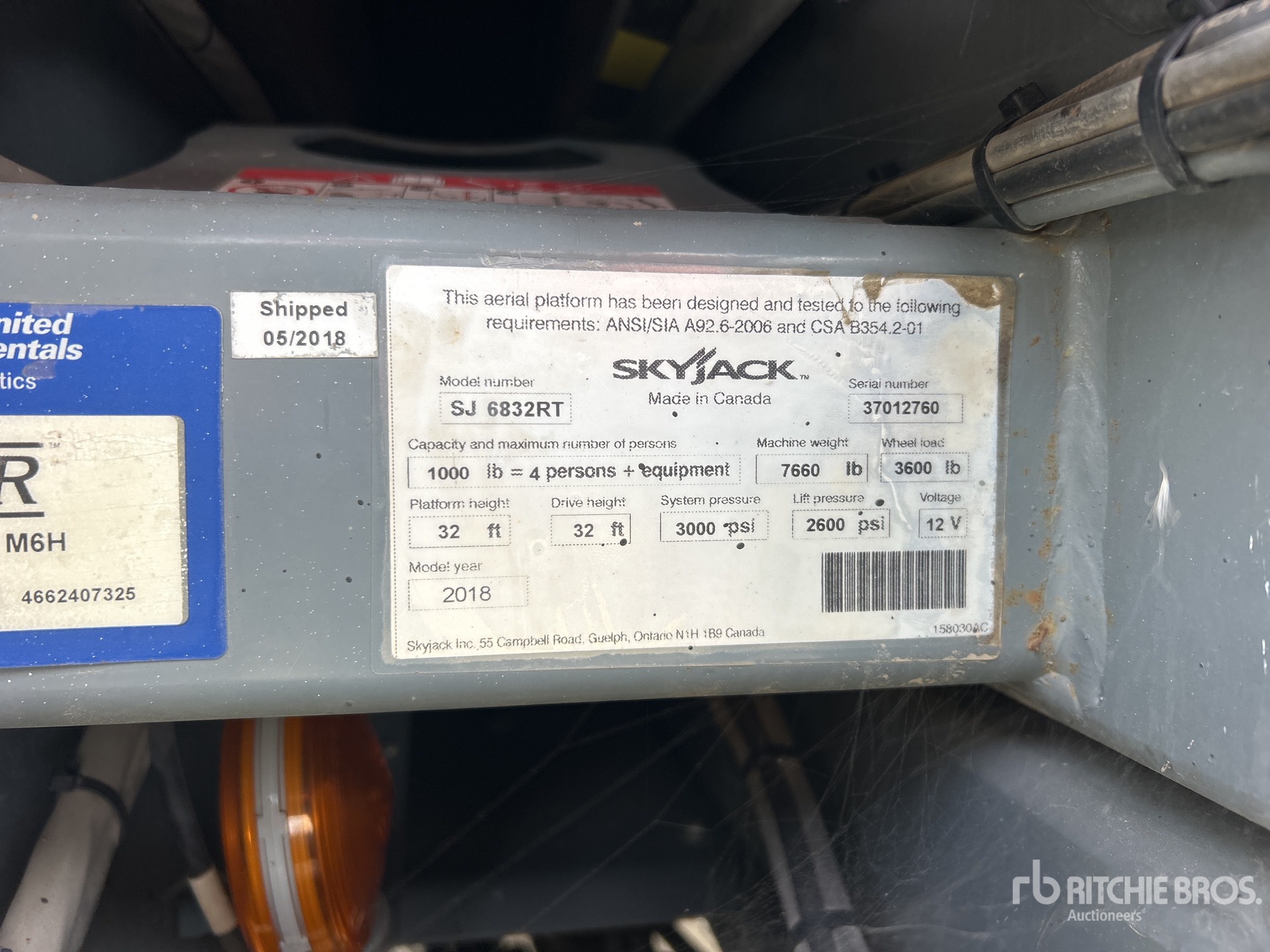2018 Skyjack SJ6832 RT
