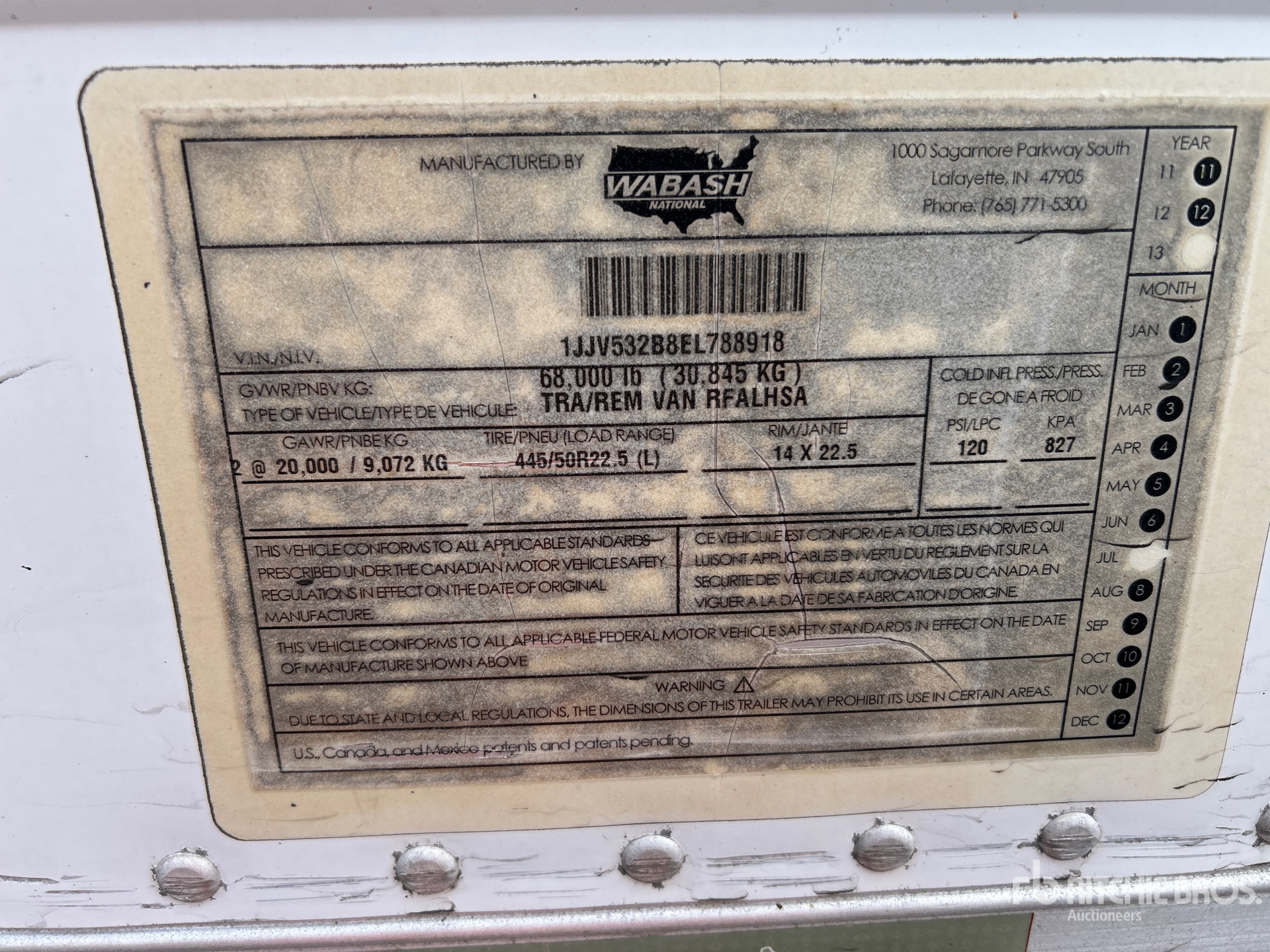 2014 Wabash 53 FT X 102 IN S/A