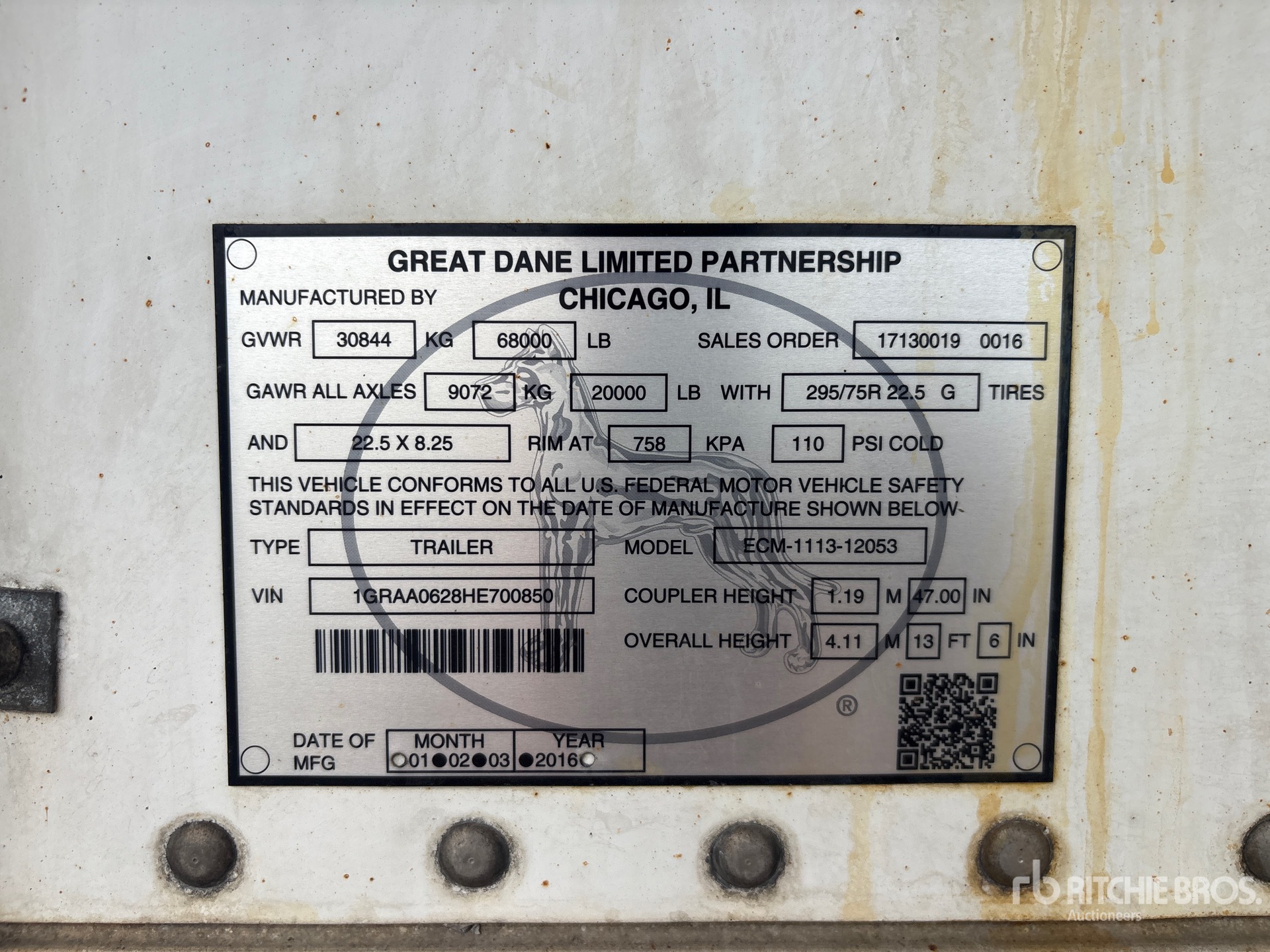 2017 Great Dane ECM-1113-12053