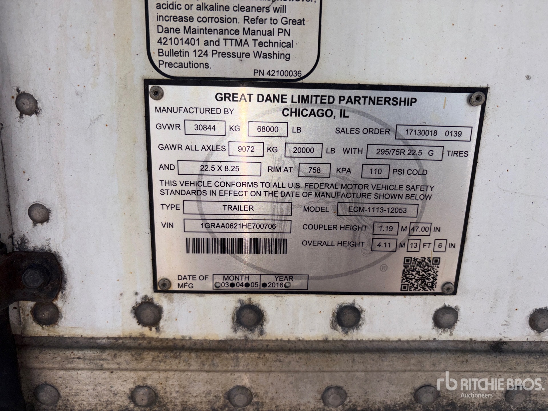 2017 Great Dane ECM-1113-12053