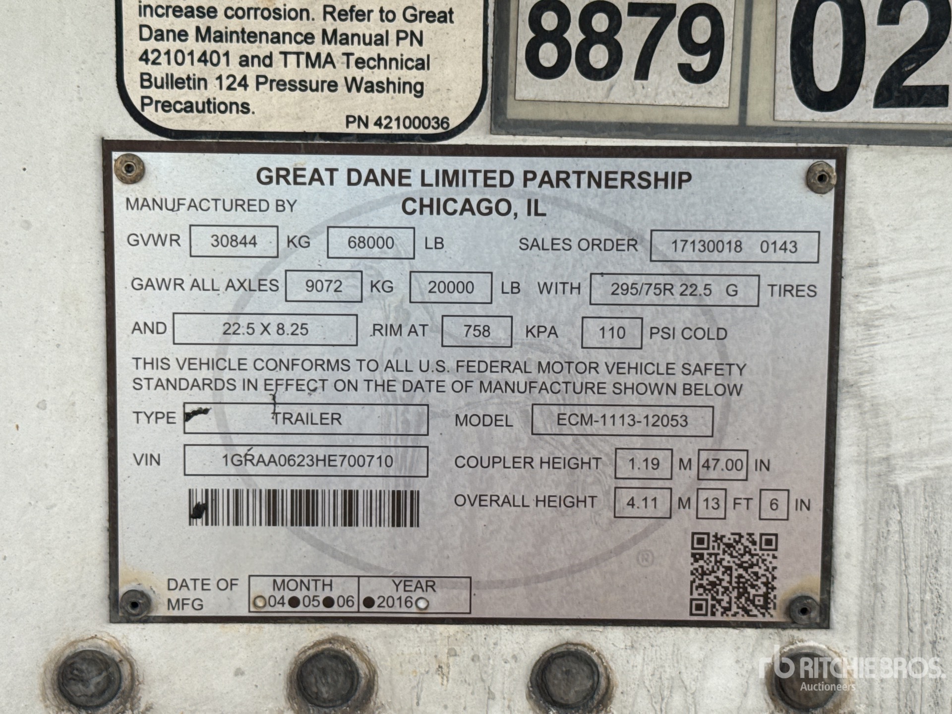 2017 Great Dane 53 ft T/A