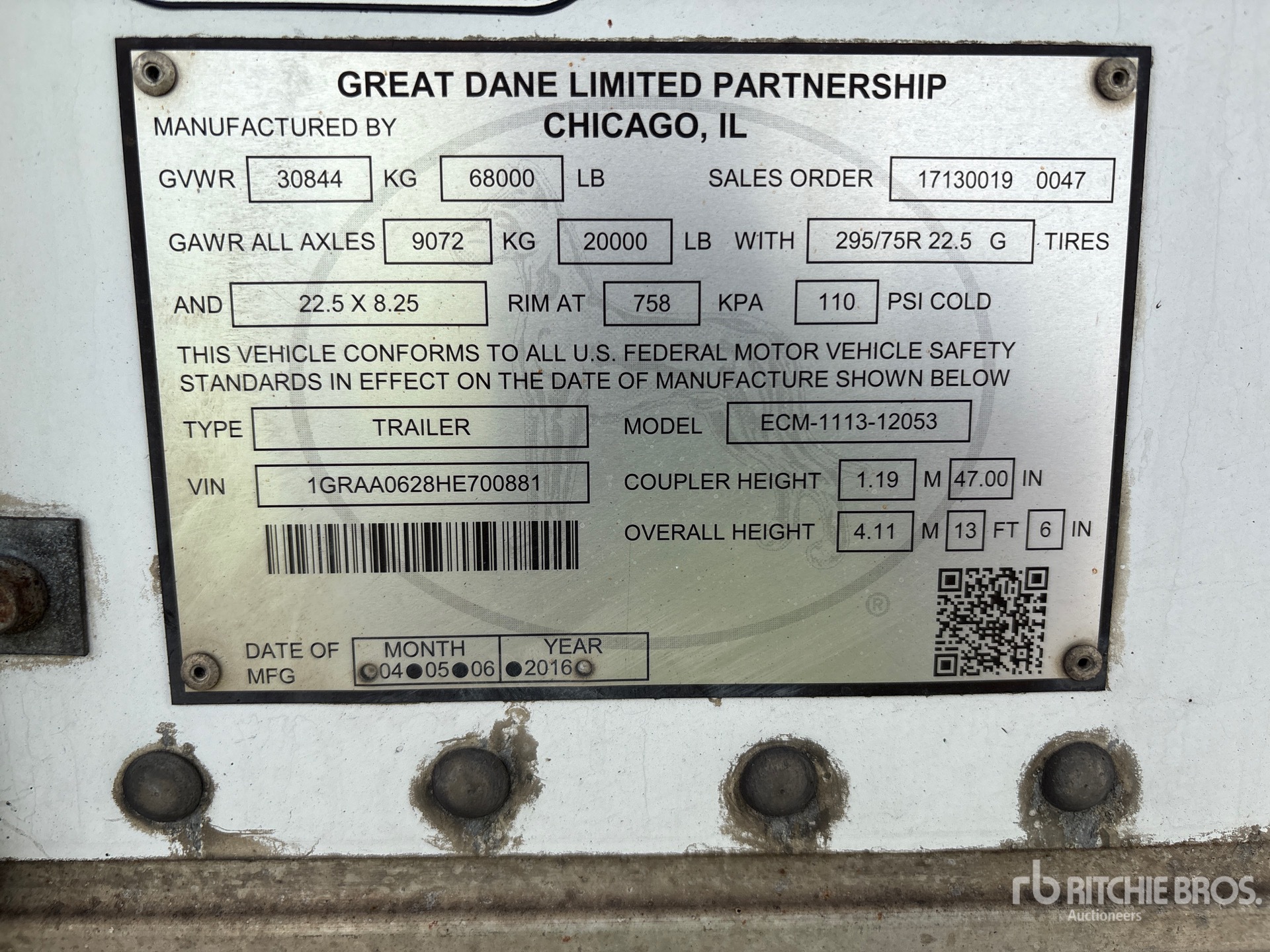 2017 Great Dane 53 ft T/A