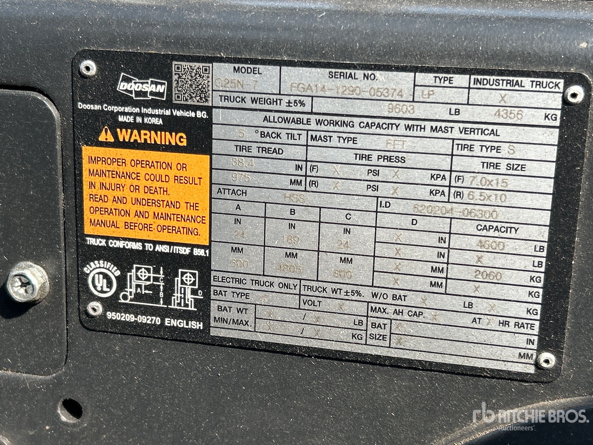 2020 Doosan G25N-7