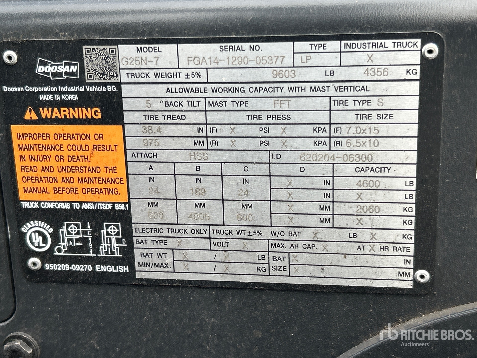 2020 Doosan G25N-7