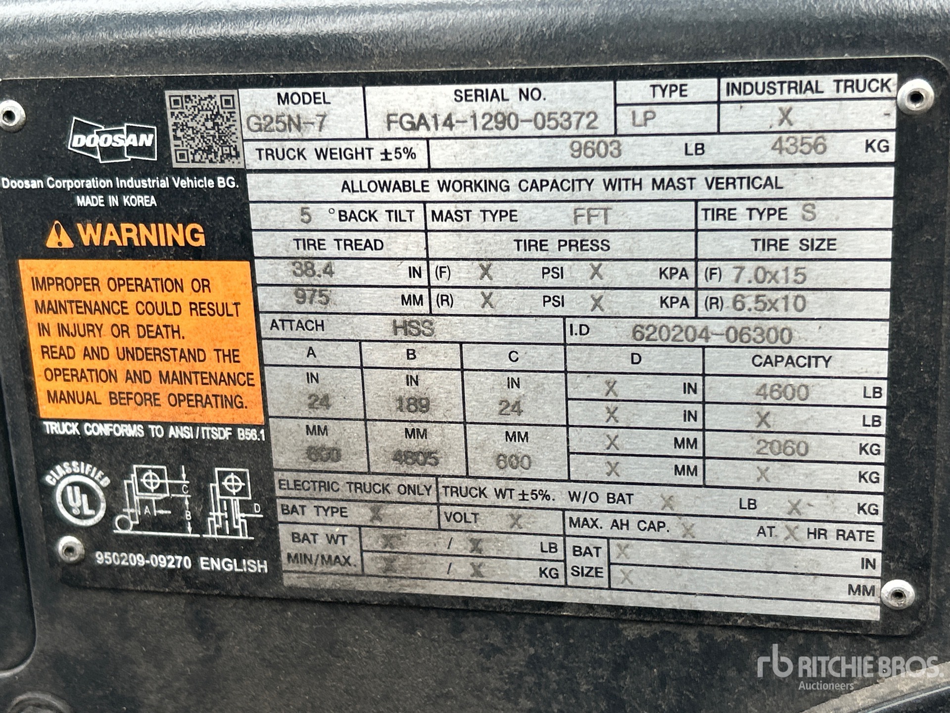 2020 Doosan G25N-7