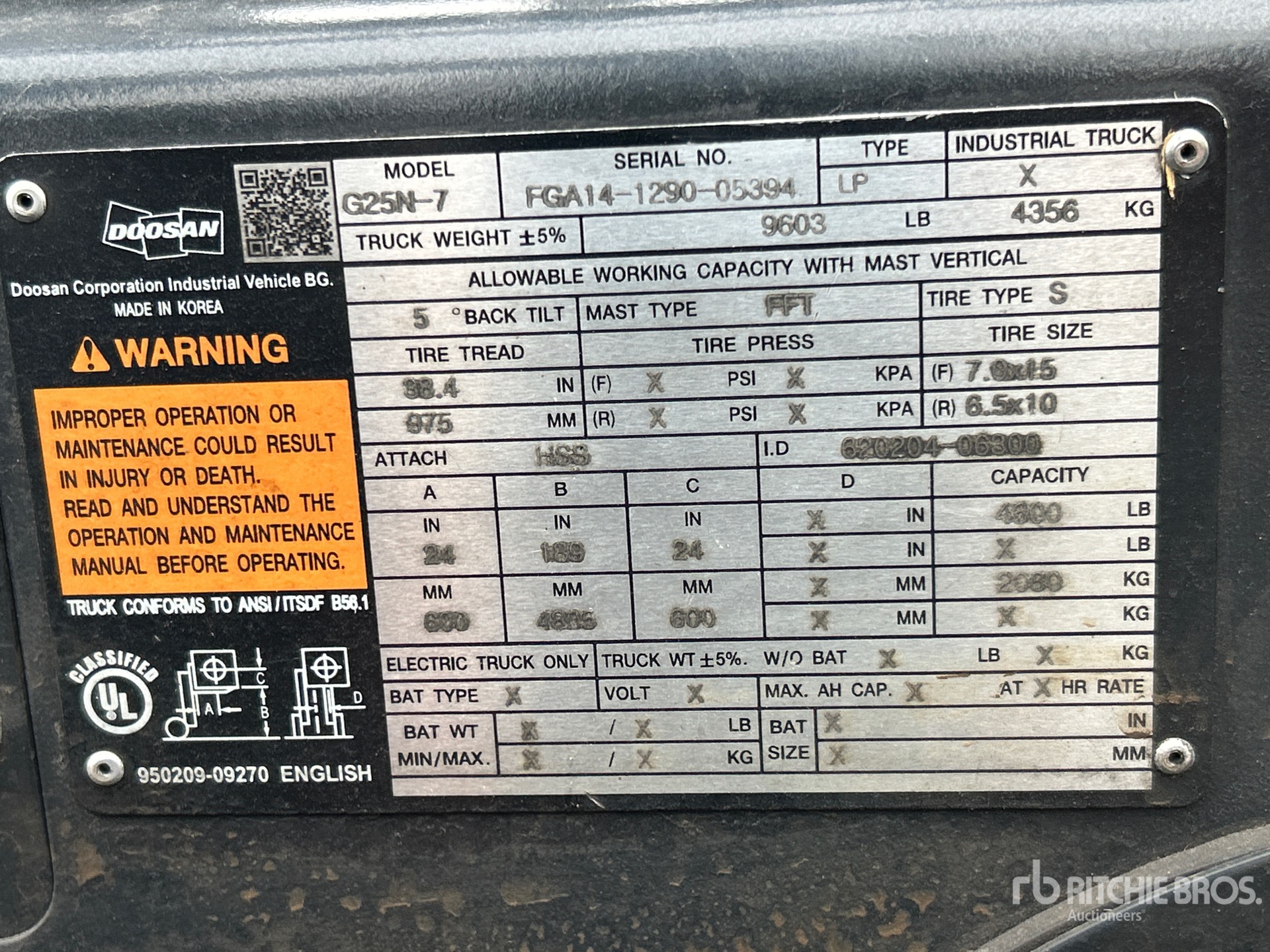2020 Doosan G25N-7