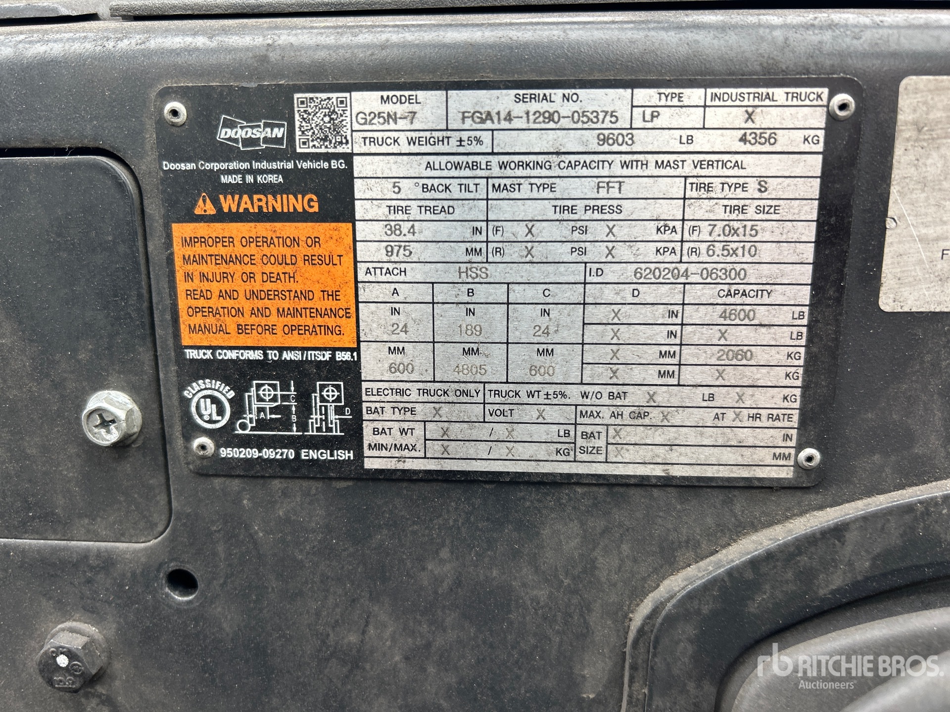 2020 Doosan G25N-7