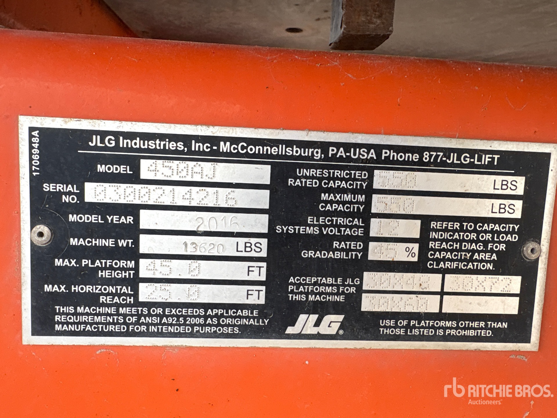2016 JLG 450AJ