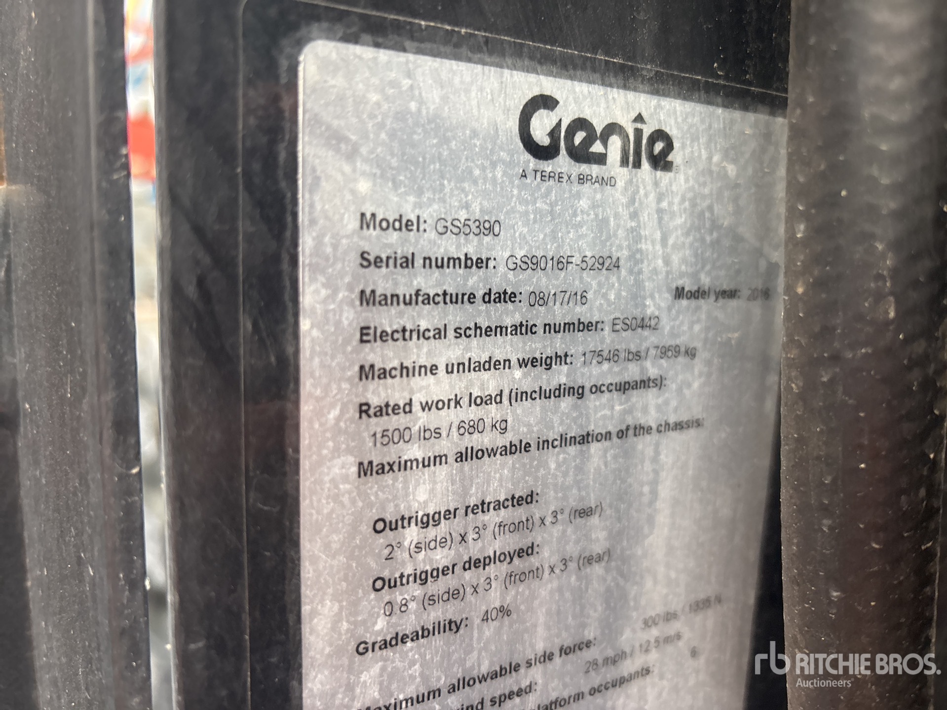 2016 Genie GS-5390