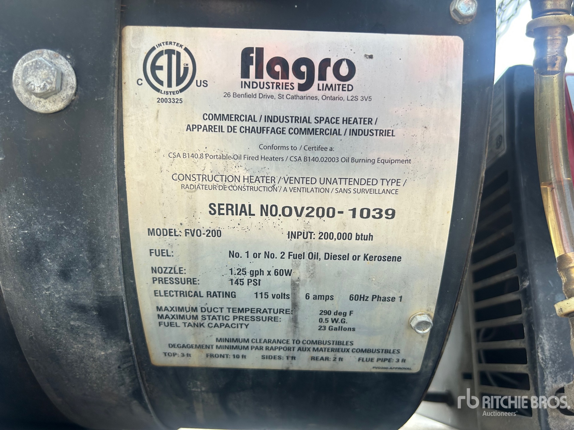 General Appearance with Serial Number / VIN