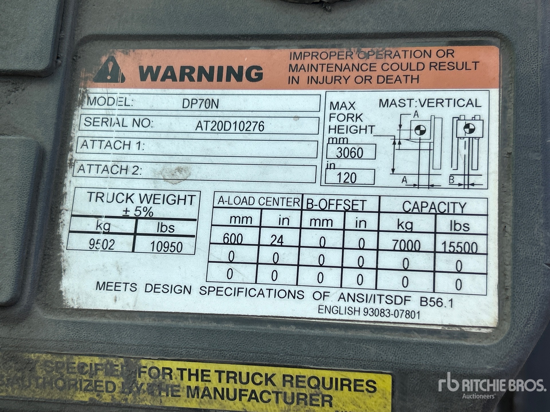 2015 Caterpillar DP70N