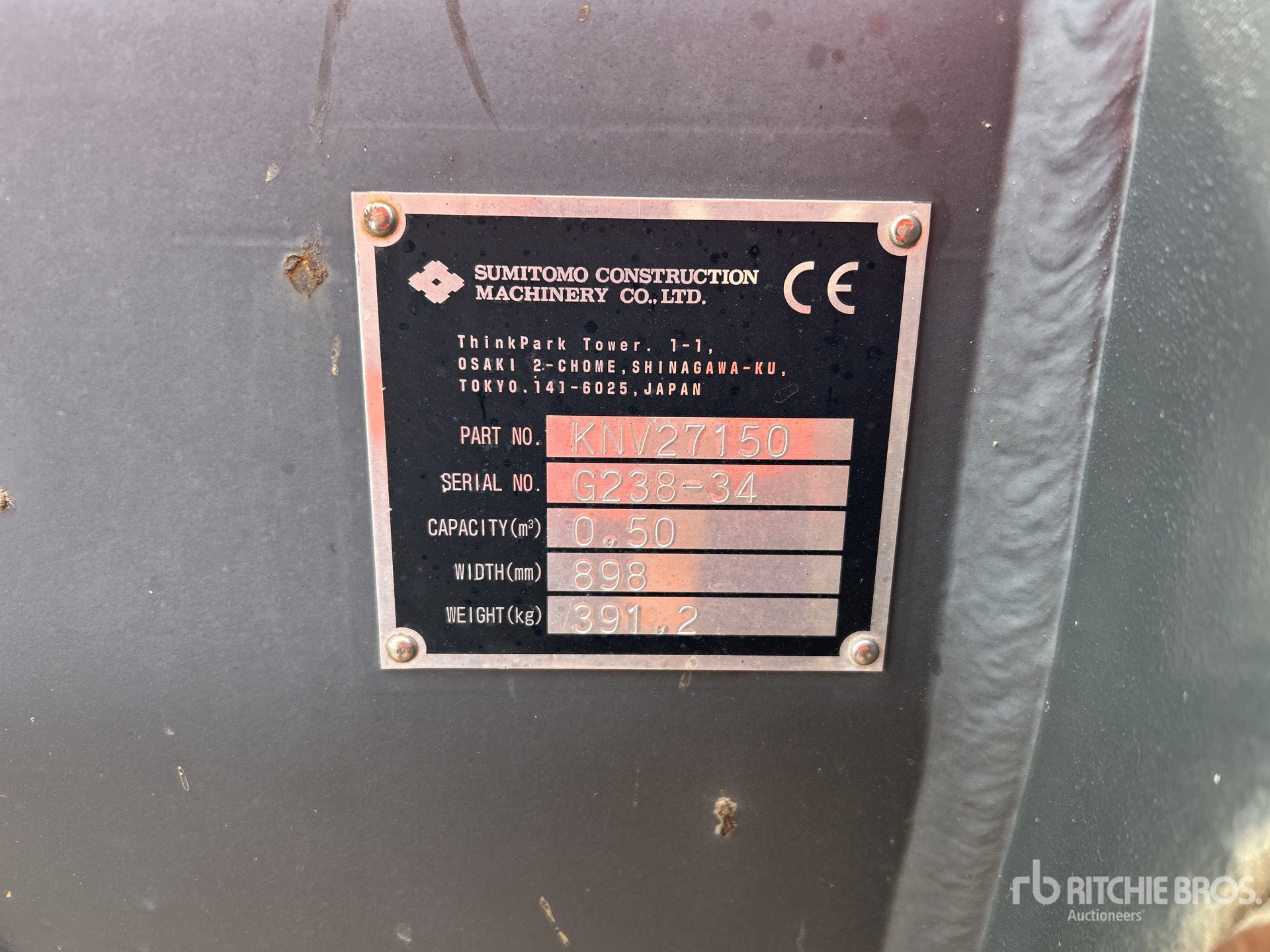 Sumitomo 900 mm Q/C Digging - Fits Case  ...