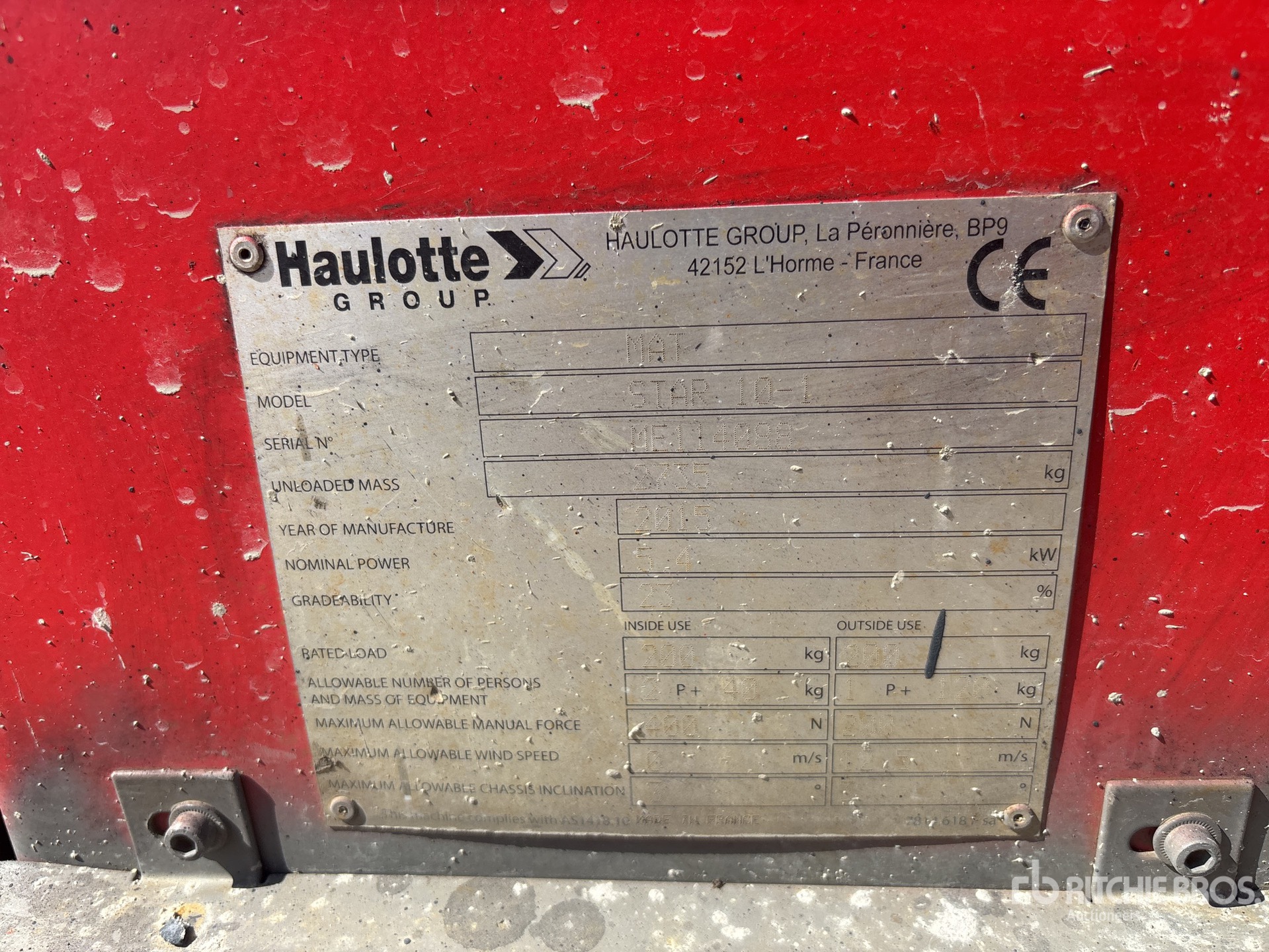 2015 Haulotte STAR10-1