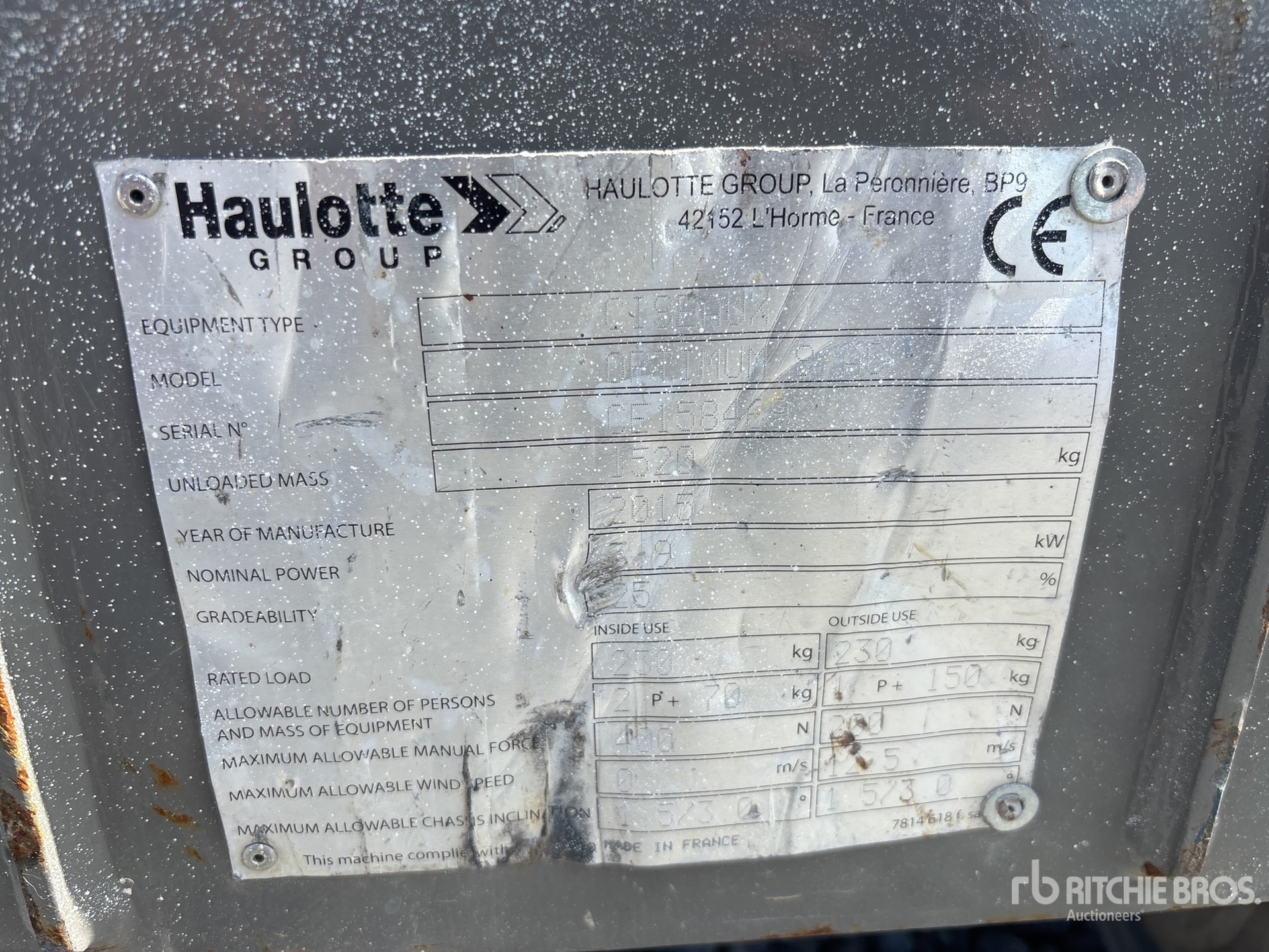 2015 Haulotte OPTIMUM 8AC