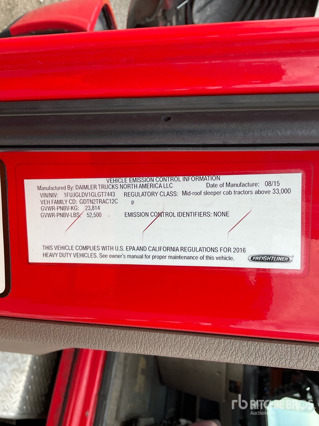 2016 Freightliner CASCADIA 125