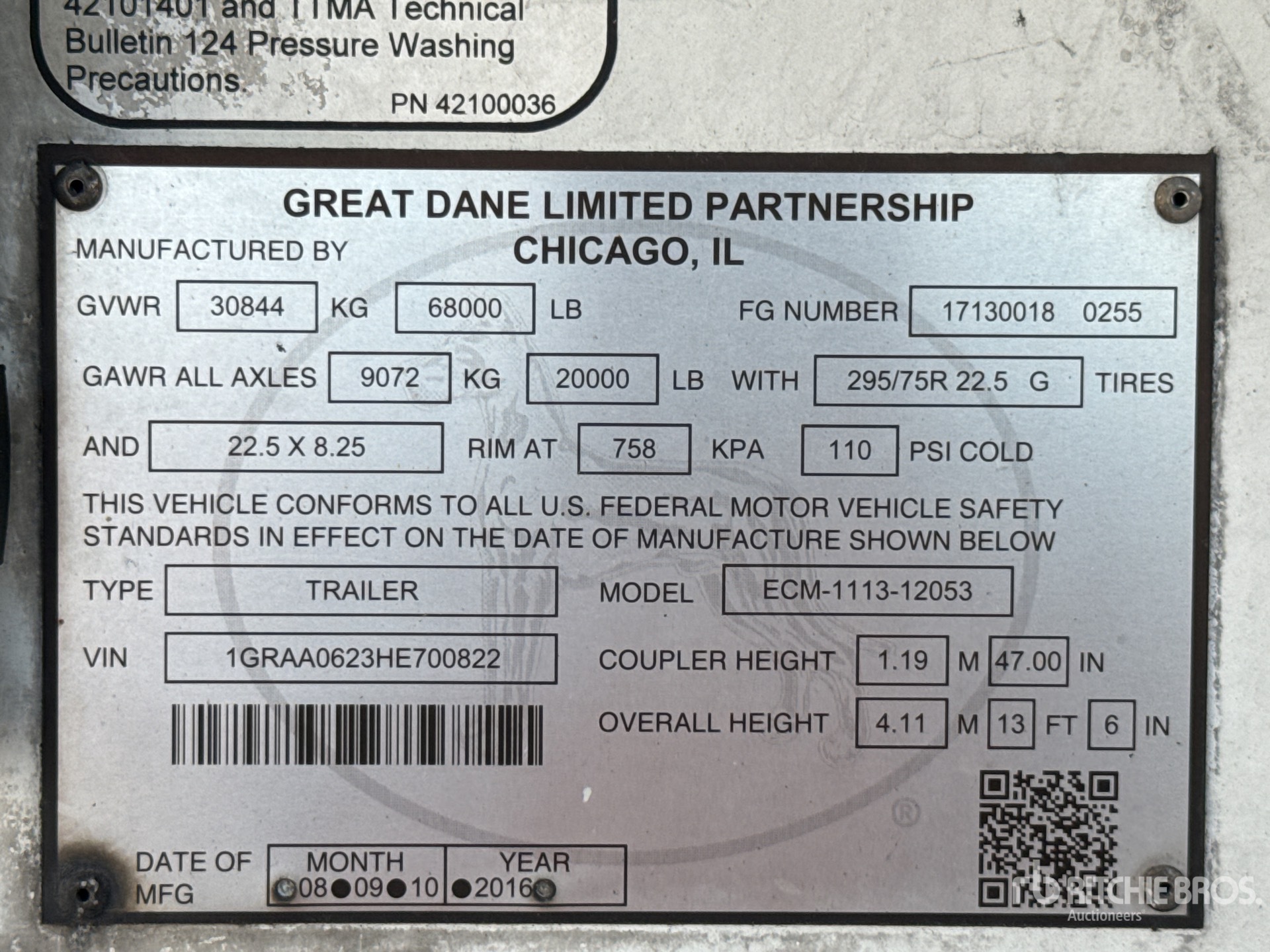 2017 Great Dane 53 ft T/A