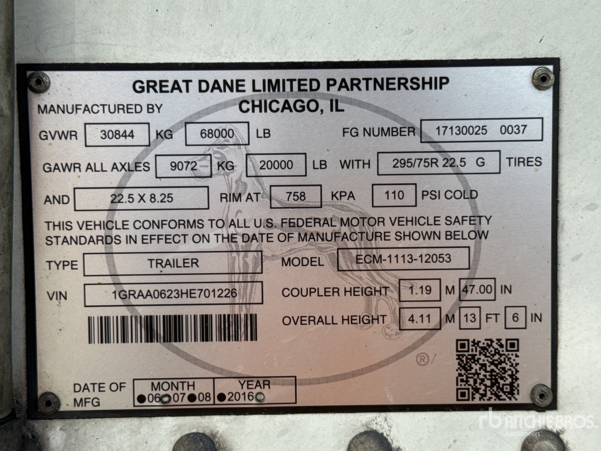 2017 Great Dane ECM111312053