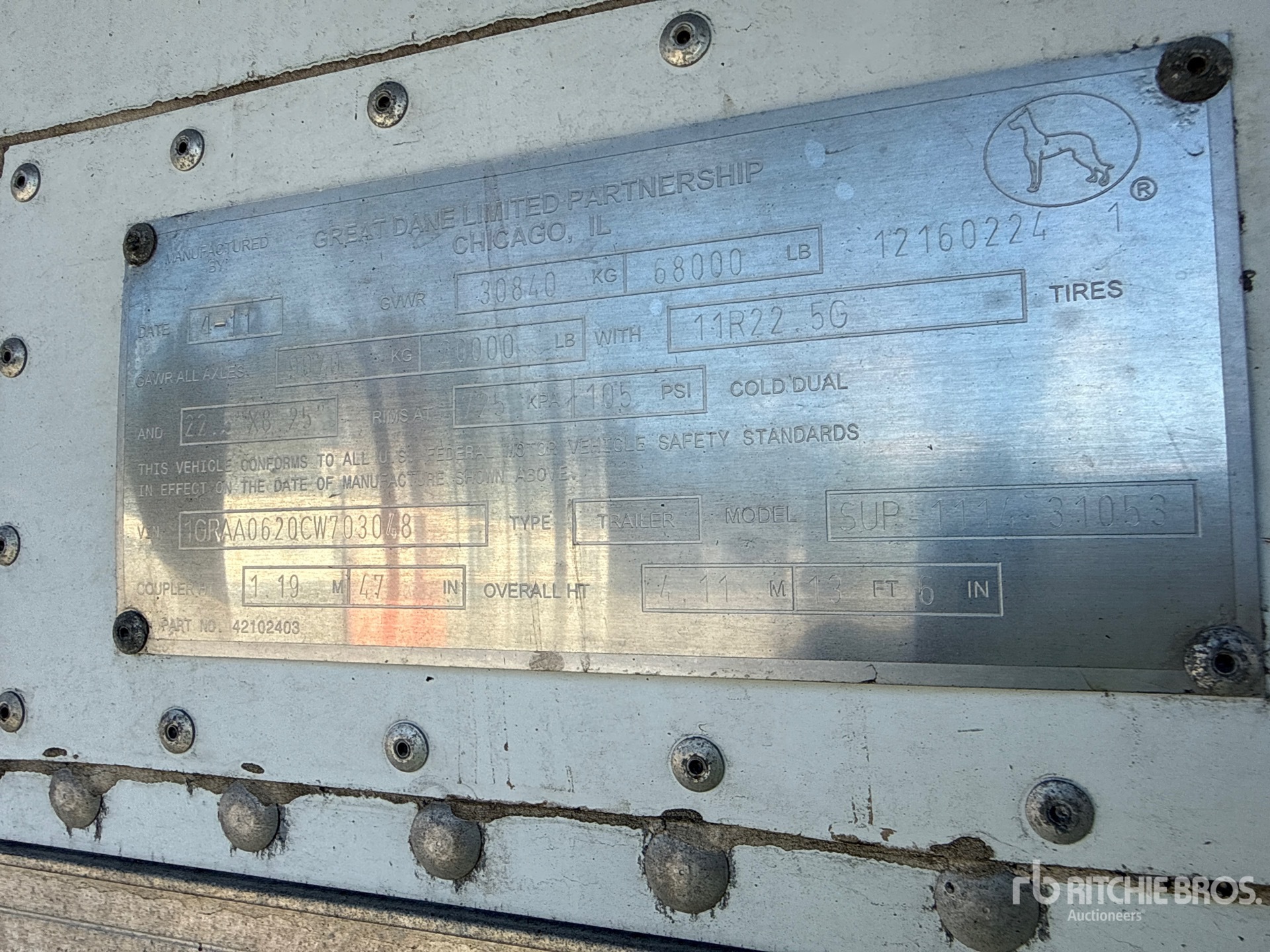 2012 Great Dane SUP-1114-31053