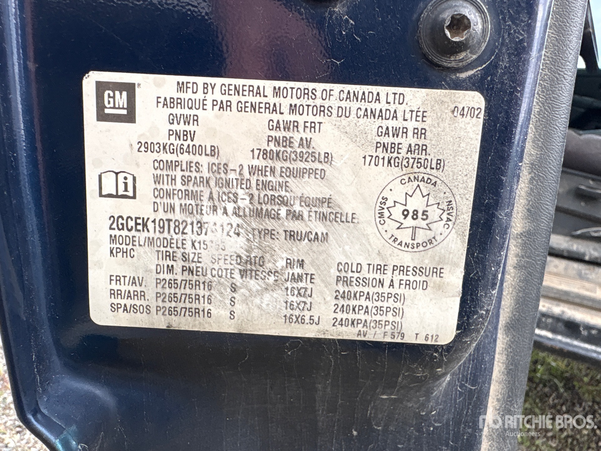2002 Chevrolet SILVERADO 1500